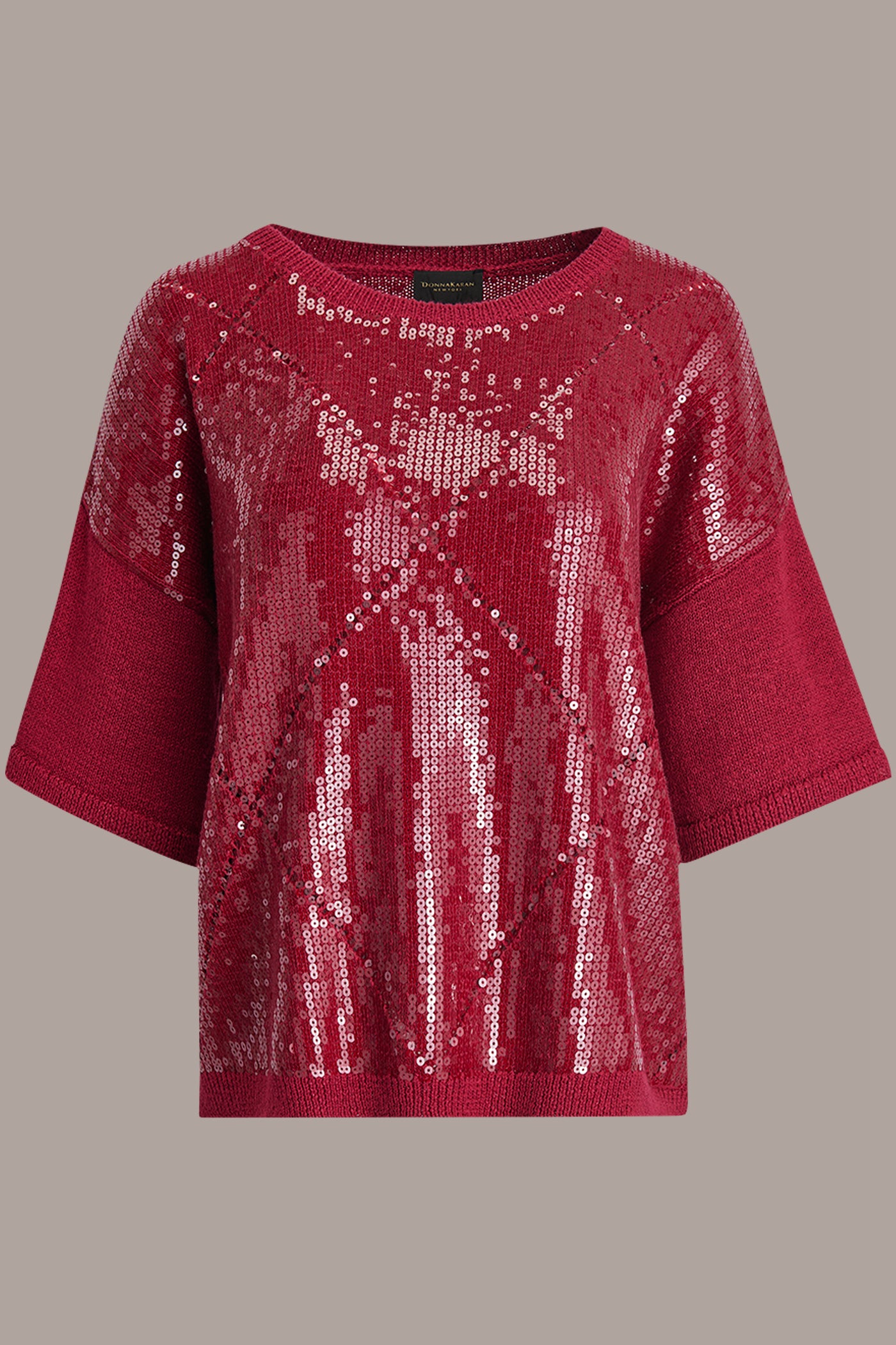 SEQUIN-PANELED DIAMOND STITCH SWEATER VIEW 7 | New Arrivals