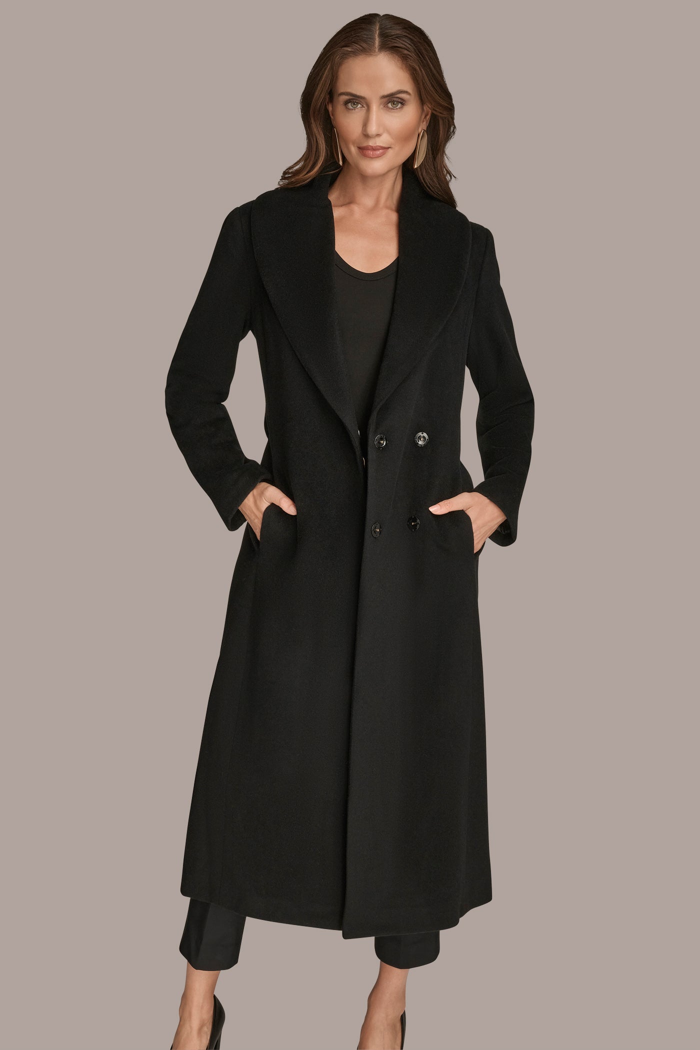 SHAWL-COLLAR BELTED COAT | View 1 | Luxe Layers