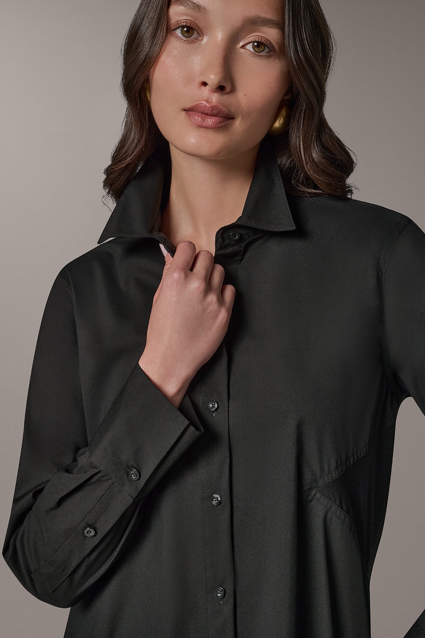 BUTTON FRONT A-LINE TUNIC VIEW 4 | Tops