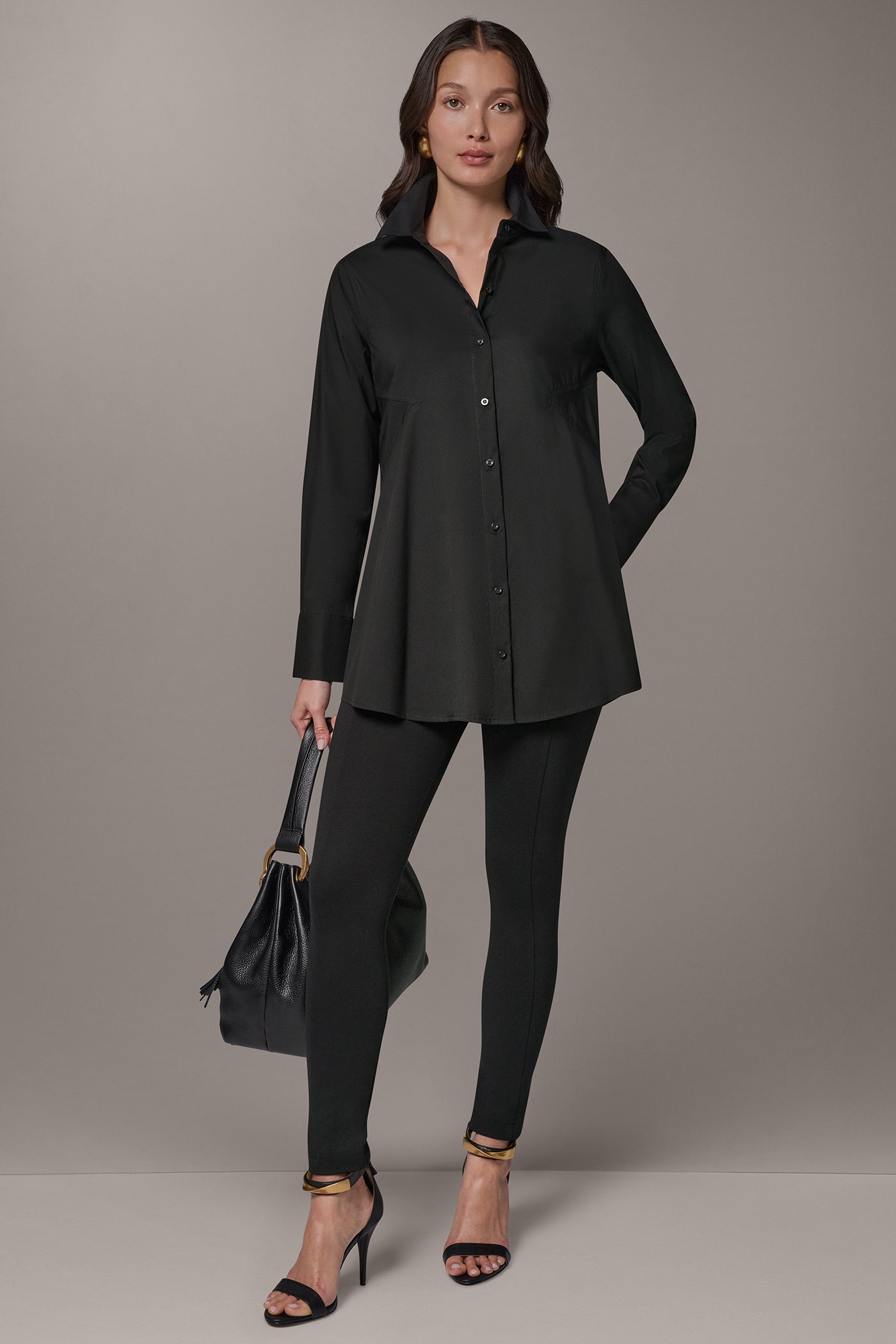 BUTTON FRONT A-LINE TUNIC VIEW 5 | Tops