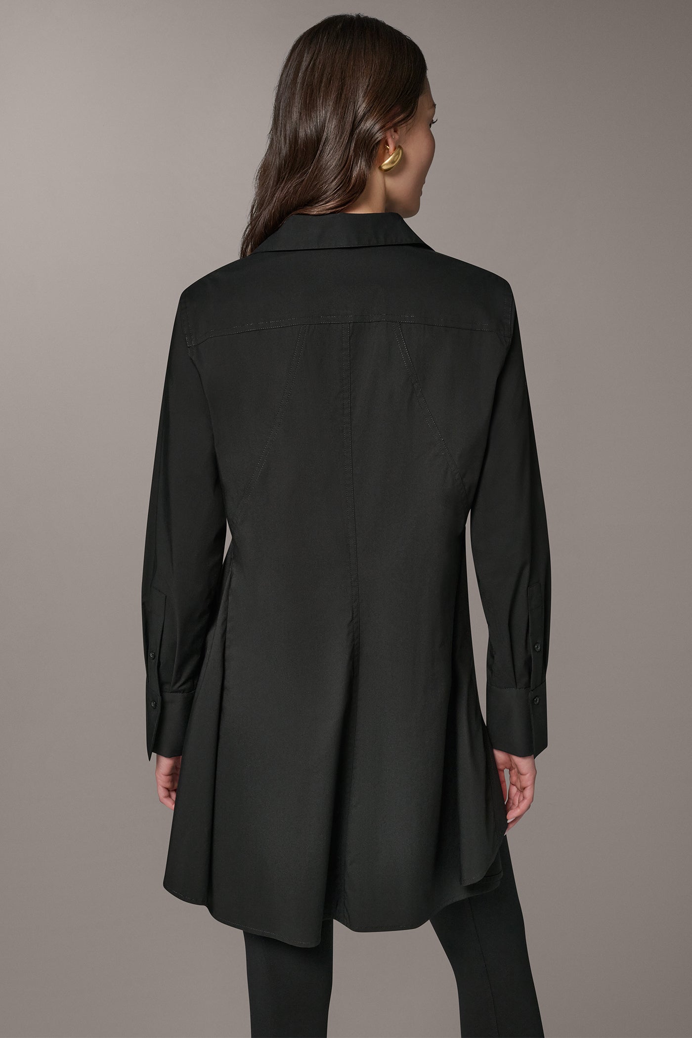 BUTTON FRONT A-LINE TUNIC VIEW 3 | Tops