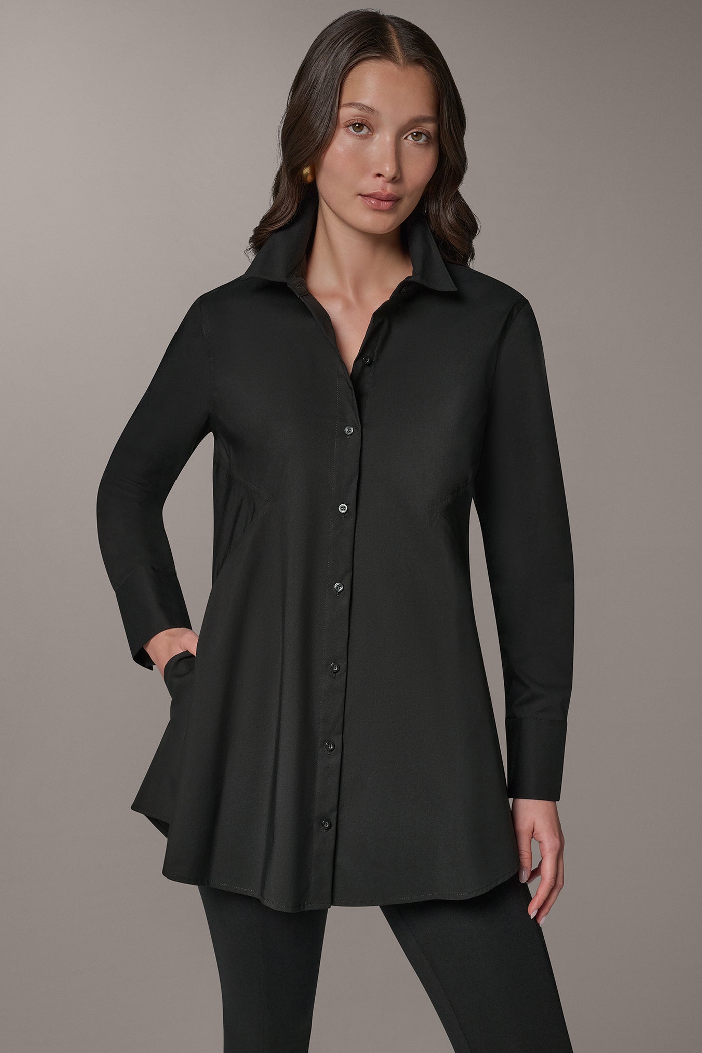 BUTTON FRONT A-LINE TUNIC