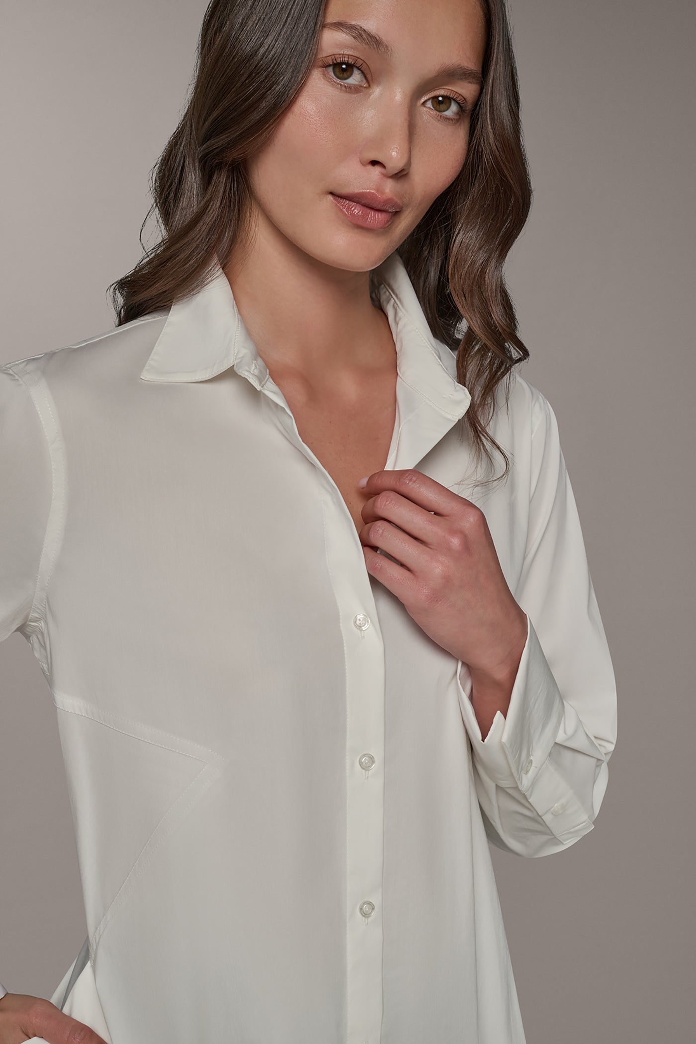 BUTTON FRONT A-LINE TUNIC VIEW 5 | Tops