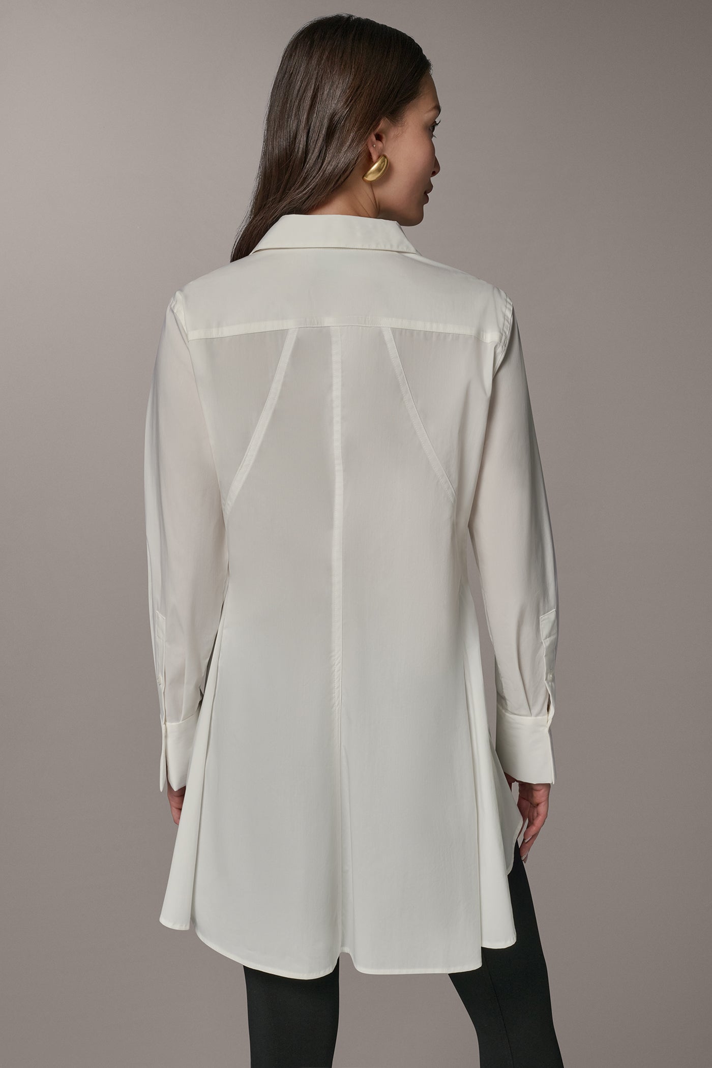 BUTTON FRONT A-LINE TUNIC VIEW 3 | Tops