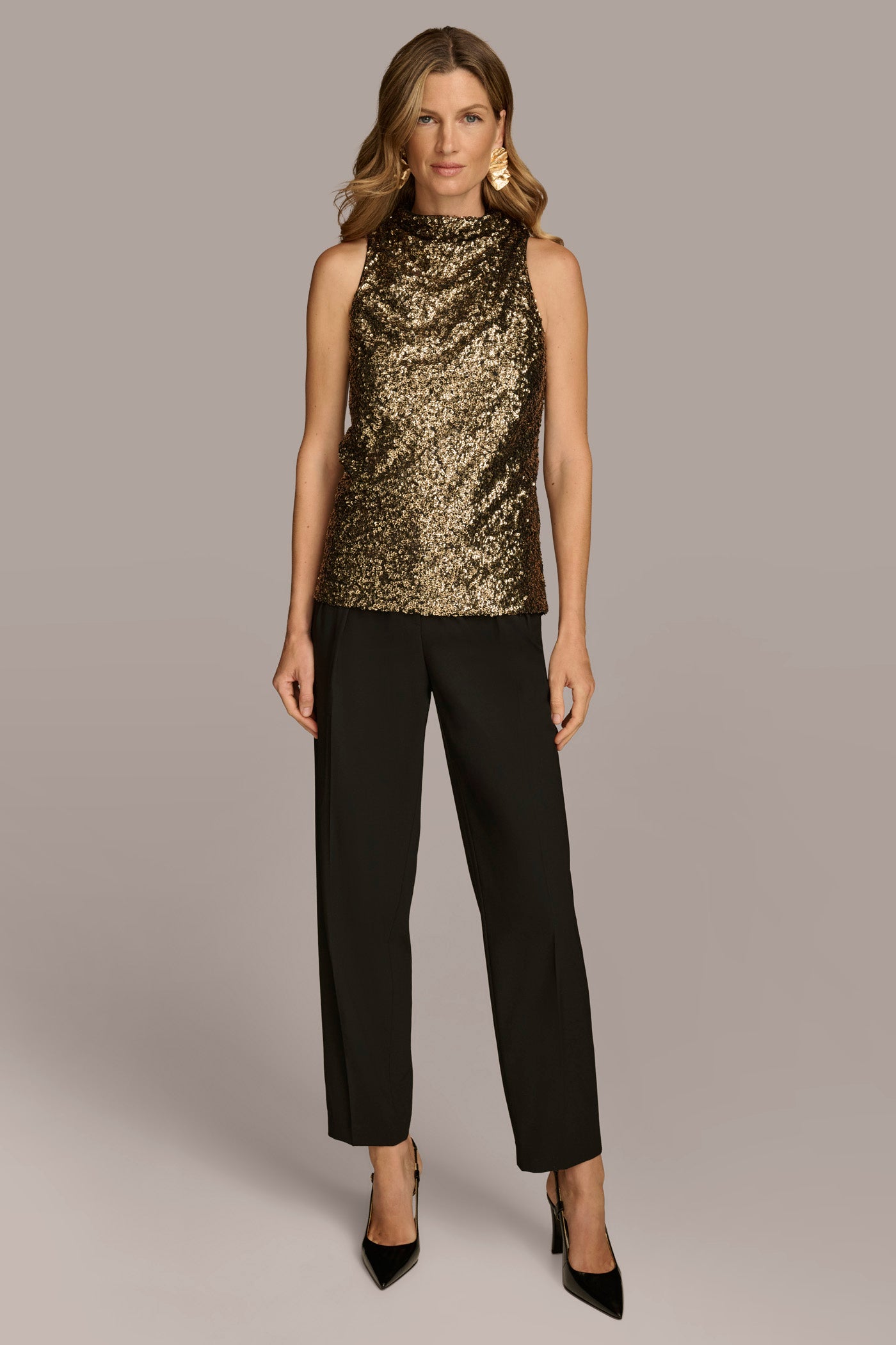 SEQUIN COWL NECK TOP VIEW 7 | SALE