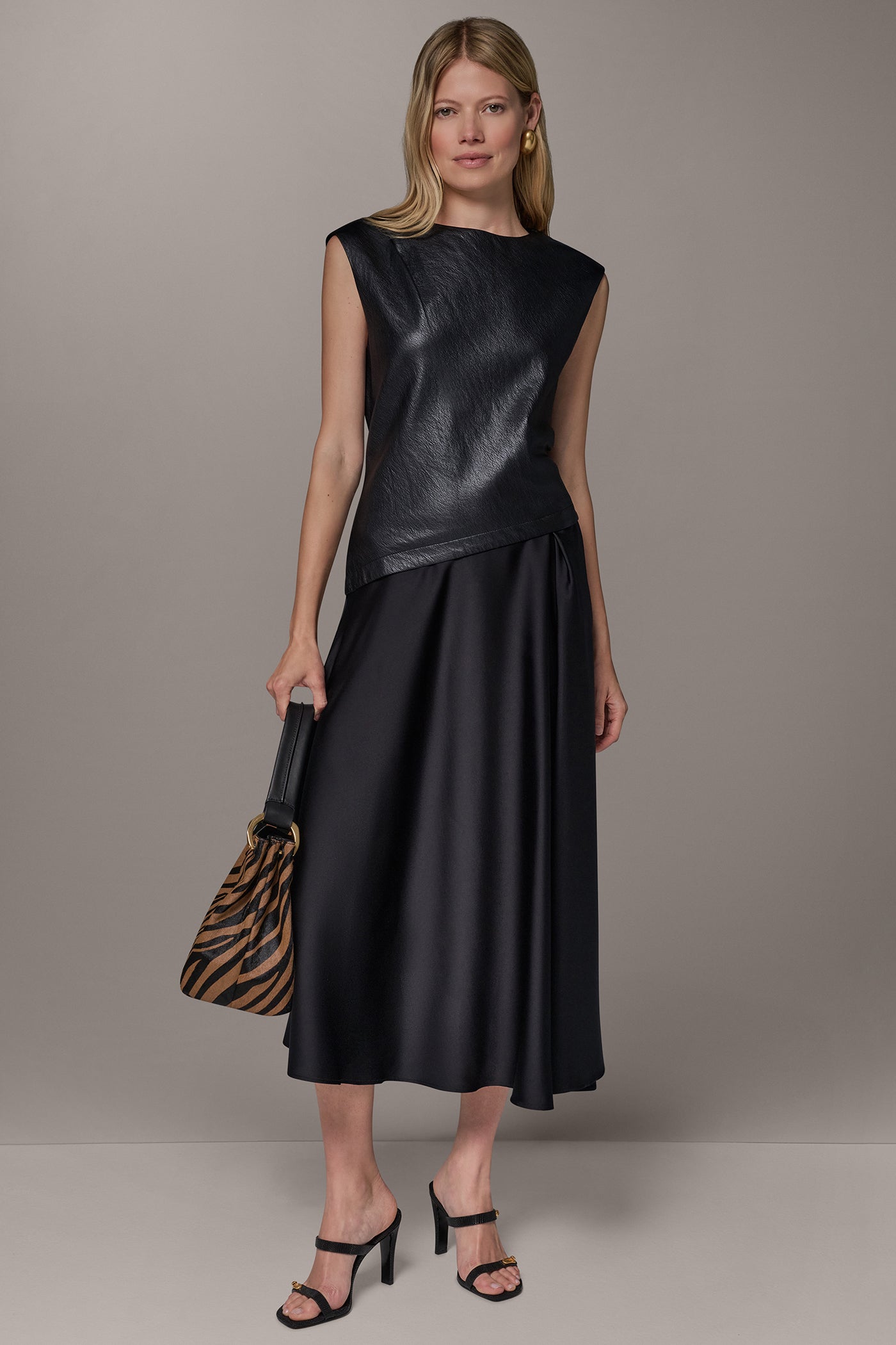 MIXED MEDIA MIDI DRESS VIEW 9