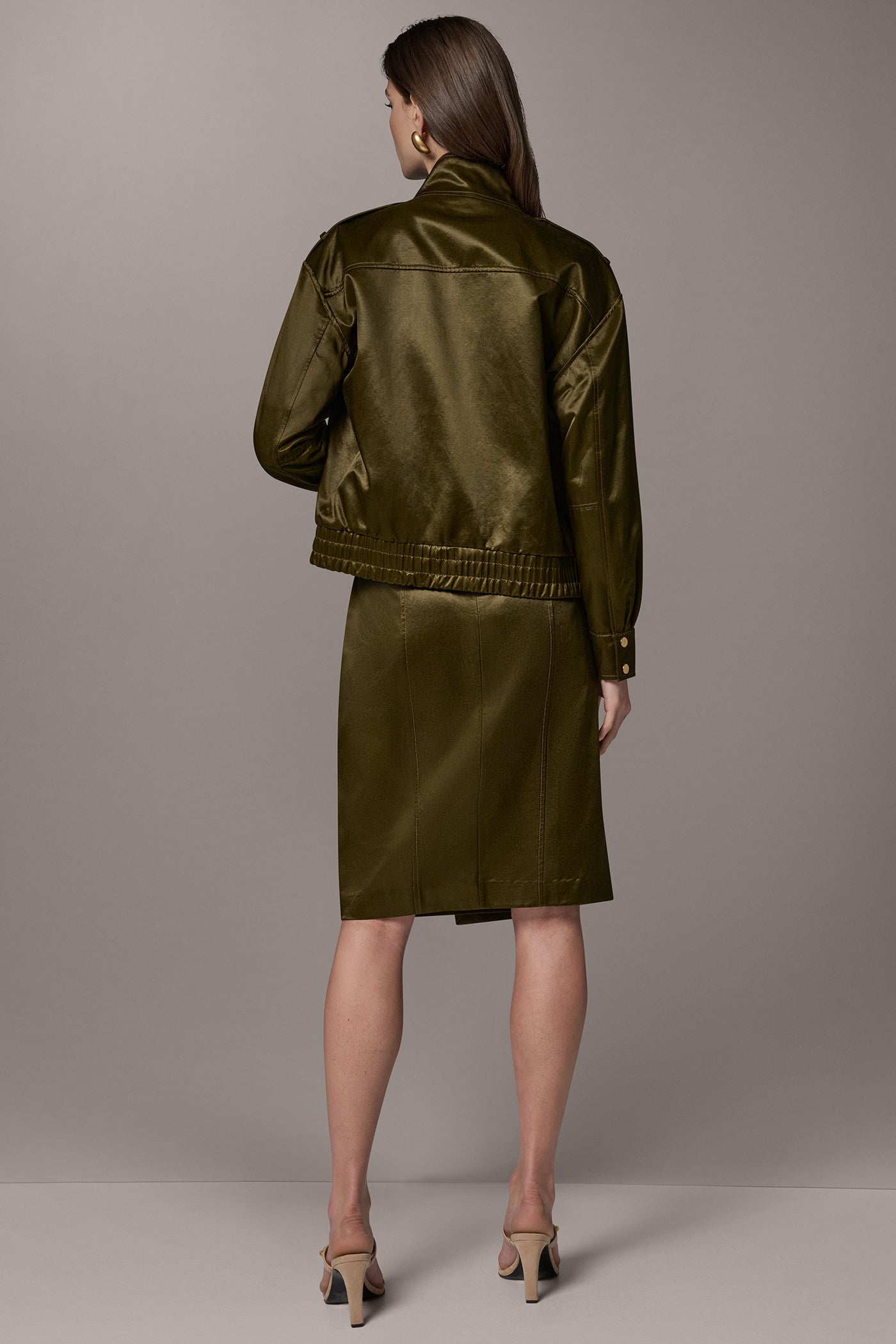 SATIN LONG SLEEVE ZIP JACKET VIEW 11 | Clothing