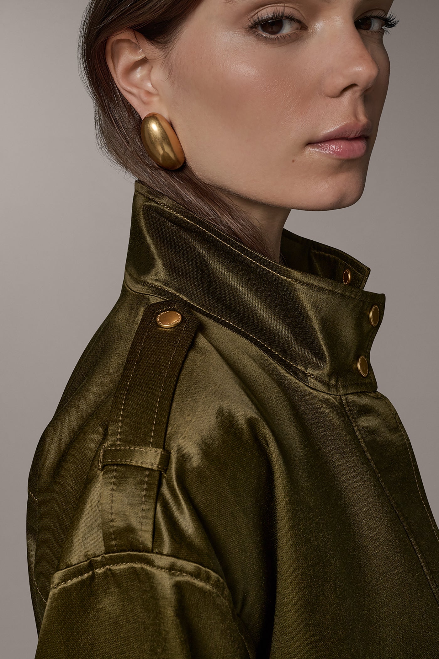 SATIN LONG SLEEVE ZIP JACKET VIEW 5 | Clothing
