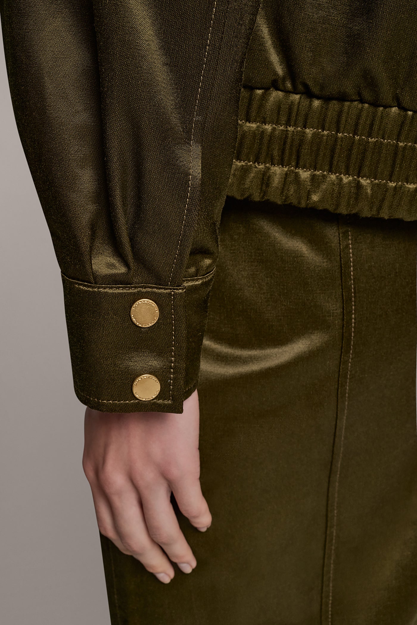 SATIN LONG SLEEVE ZIP JACKET VIEW 7 | Clothing