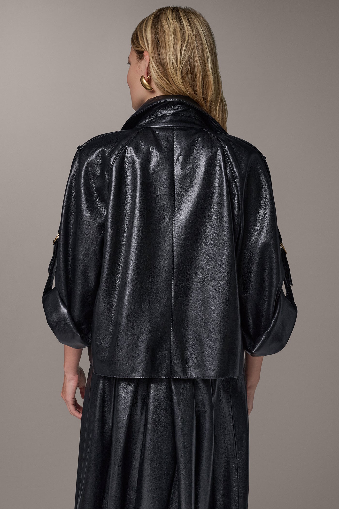 DOUBLE BREASTED ROLL SLEEVE JACKET VIEW 3 | Pre-Fall Collection