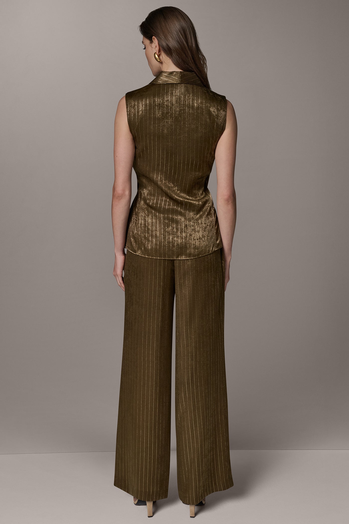 SLEEVELESS TIE WAIST WRAP BLOUSE VIEW 4