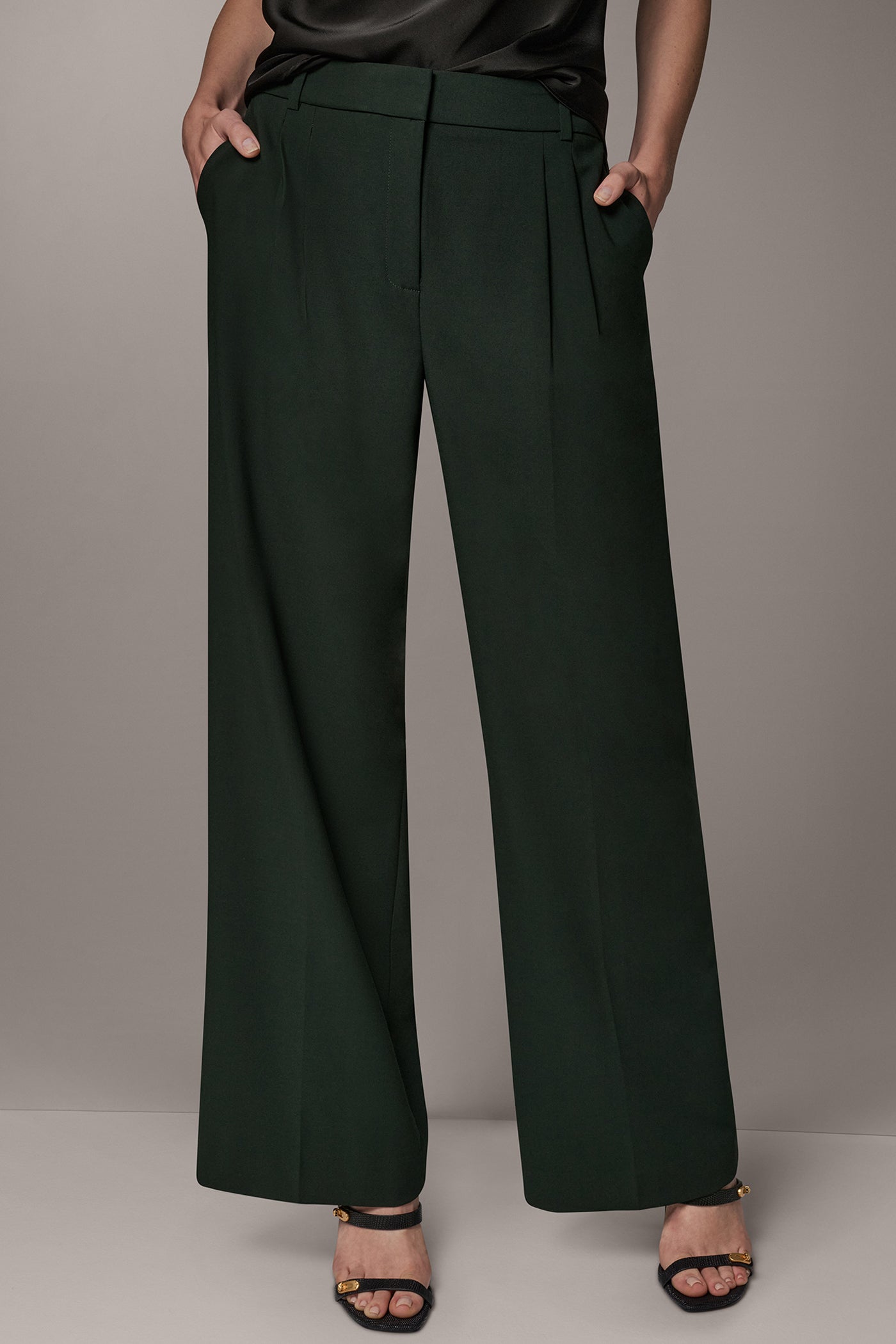 HIGH-RISE PLEATED WIDE-LEG PANT VIEW 1