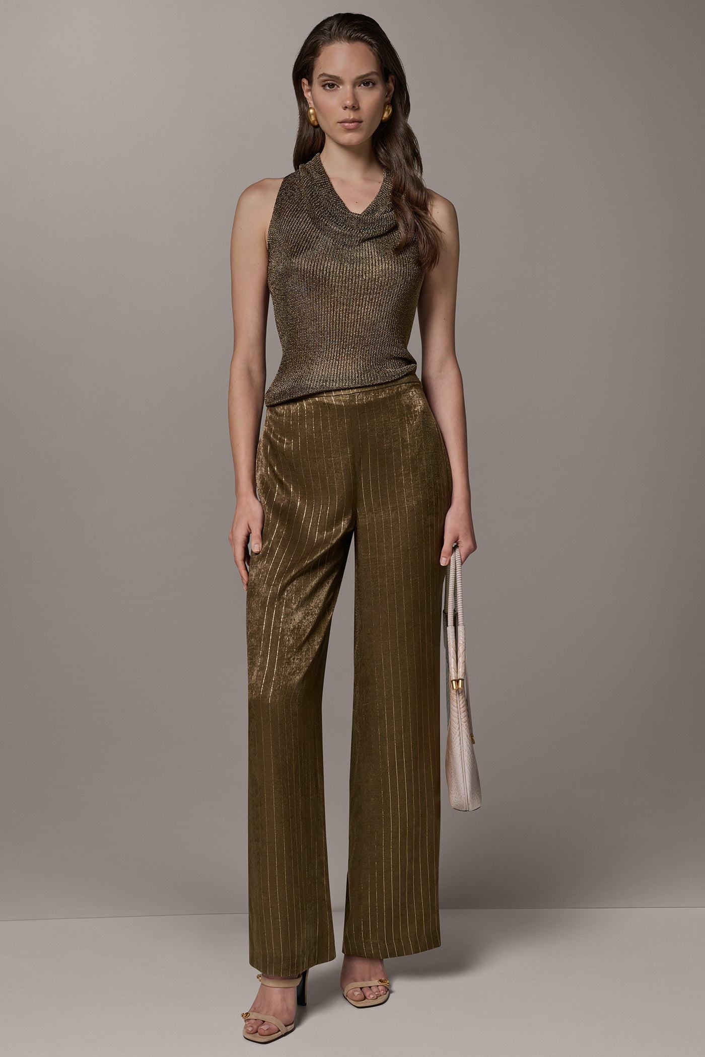 HIGH-RISE PINSTRIPE PULL-ON WIDE-LEG PANT VIEW 5