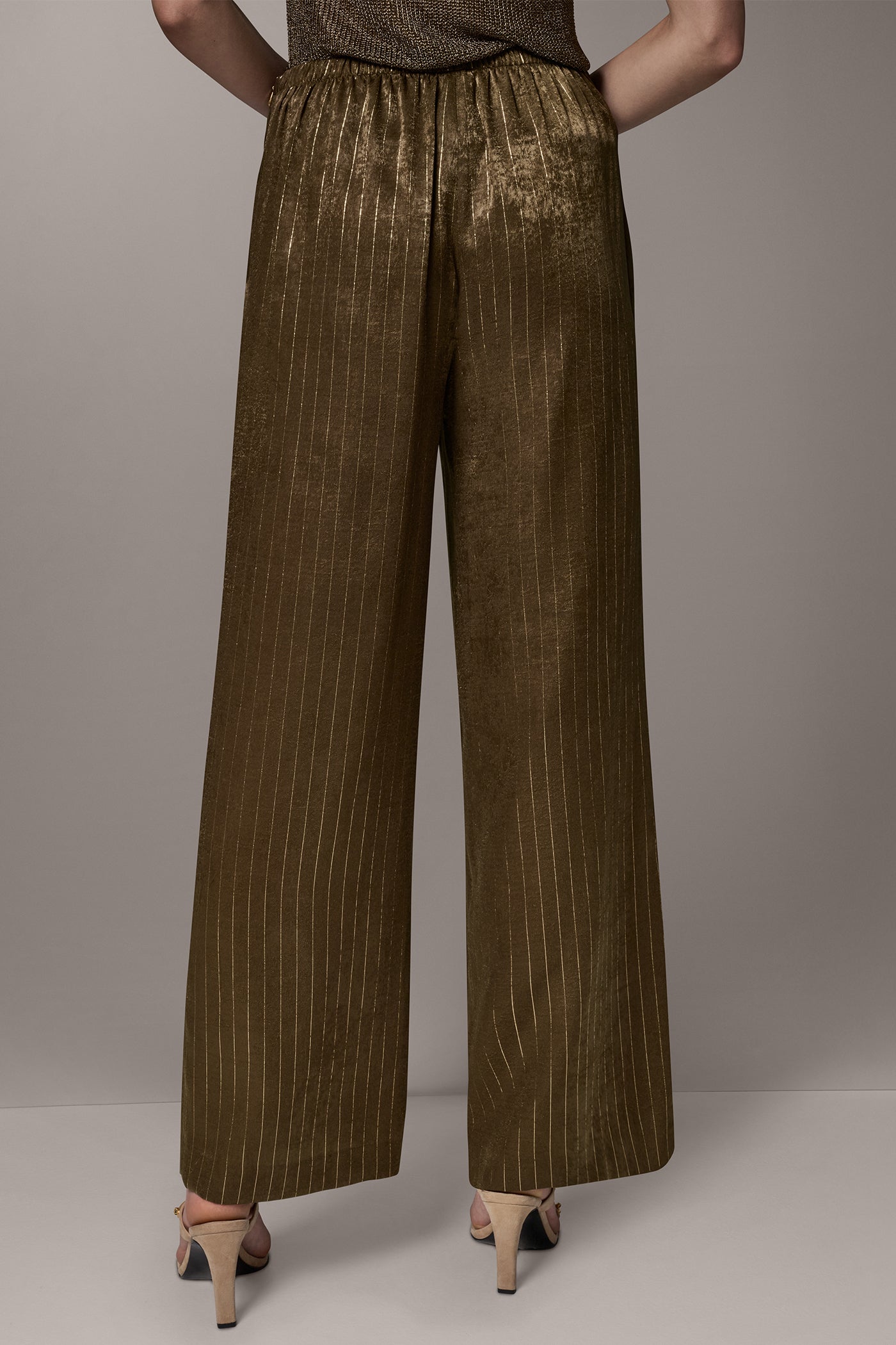HIGH-RISE PINSTRIPE PULL-ON WIDE-LEG PANT VIEW 3