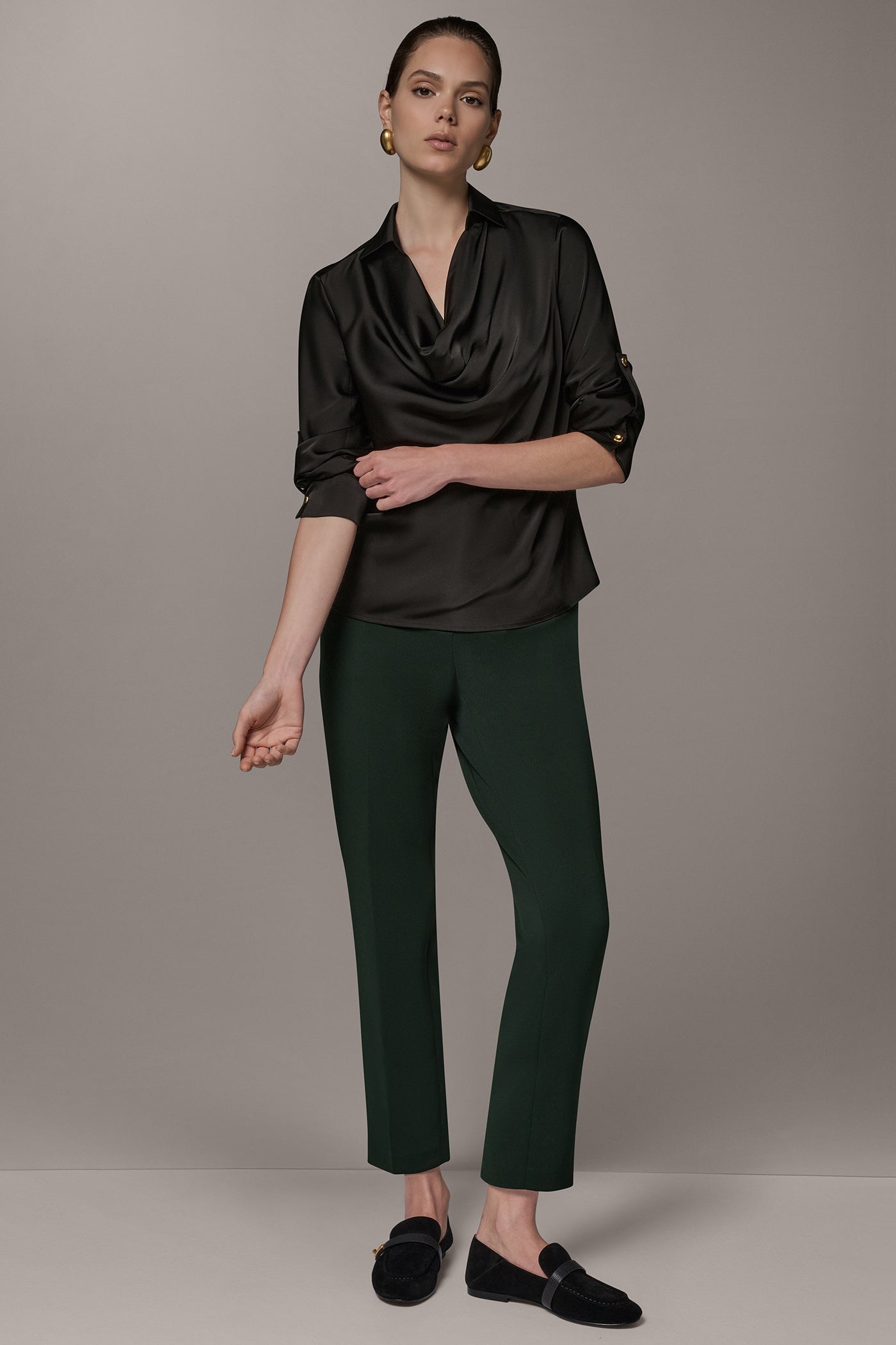 ROLL SLEEVE COWL NECK BLOUSE VIEW 6 | New Arrivals