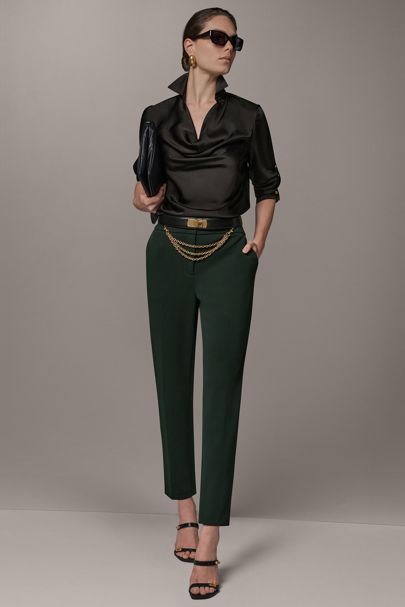 ROLL SLEEVE COWL NECK BLOUSE VIEW 8 | New Arrivals