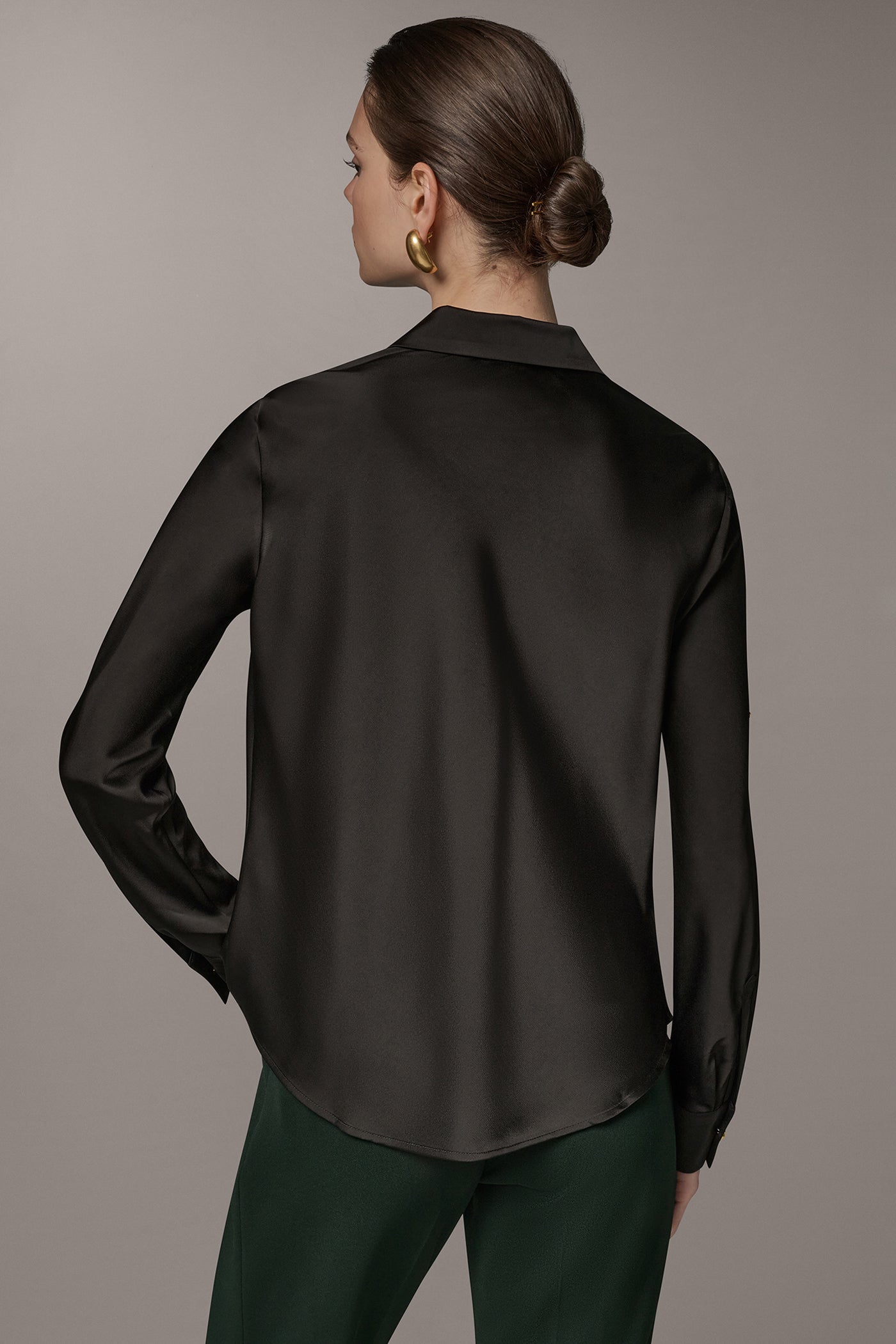 ROLL SLEEVE COWL NECK BLOUSE VIEW 3 | New Arrivals