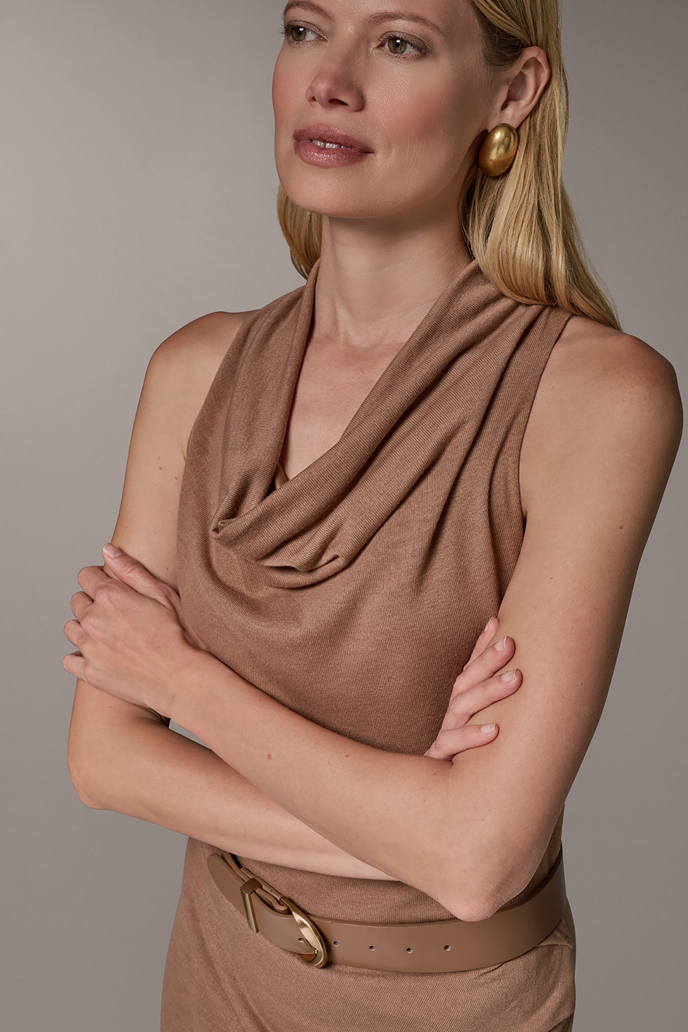 COWL NECK MIDI DRESS VIEW 5