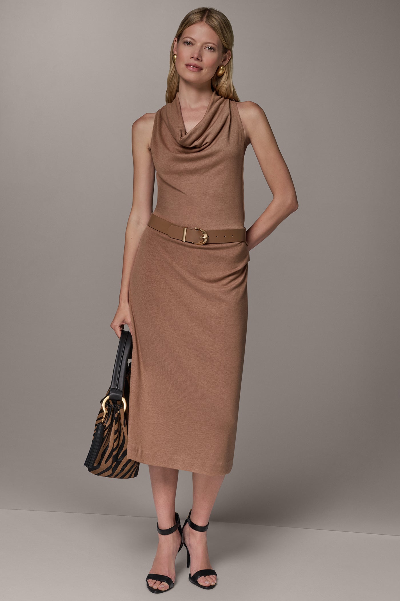 COWL NECK MIDI DRESS VIEW 8