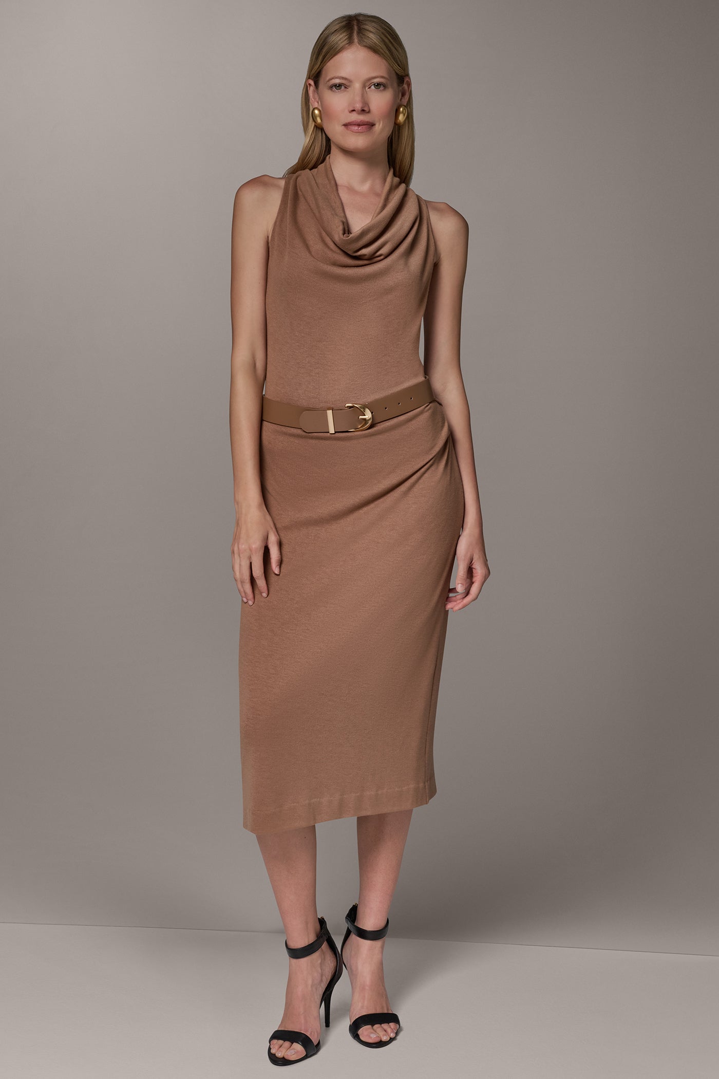 COWL NECK MIDI DRESS VIEW 1