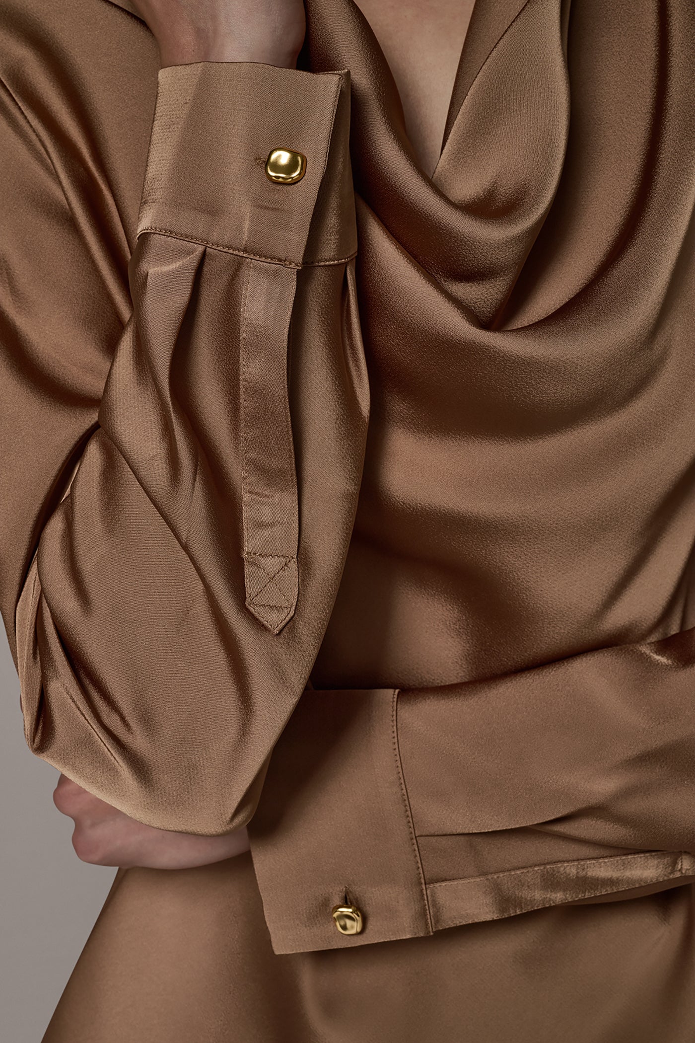 ROLL SLEEVE COWL NECK BLOUSE VIEW 5 | New Arrivals