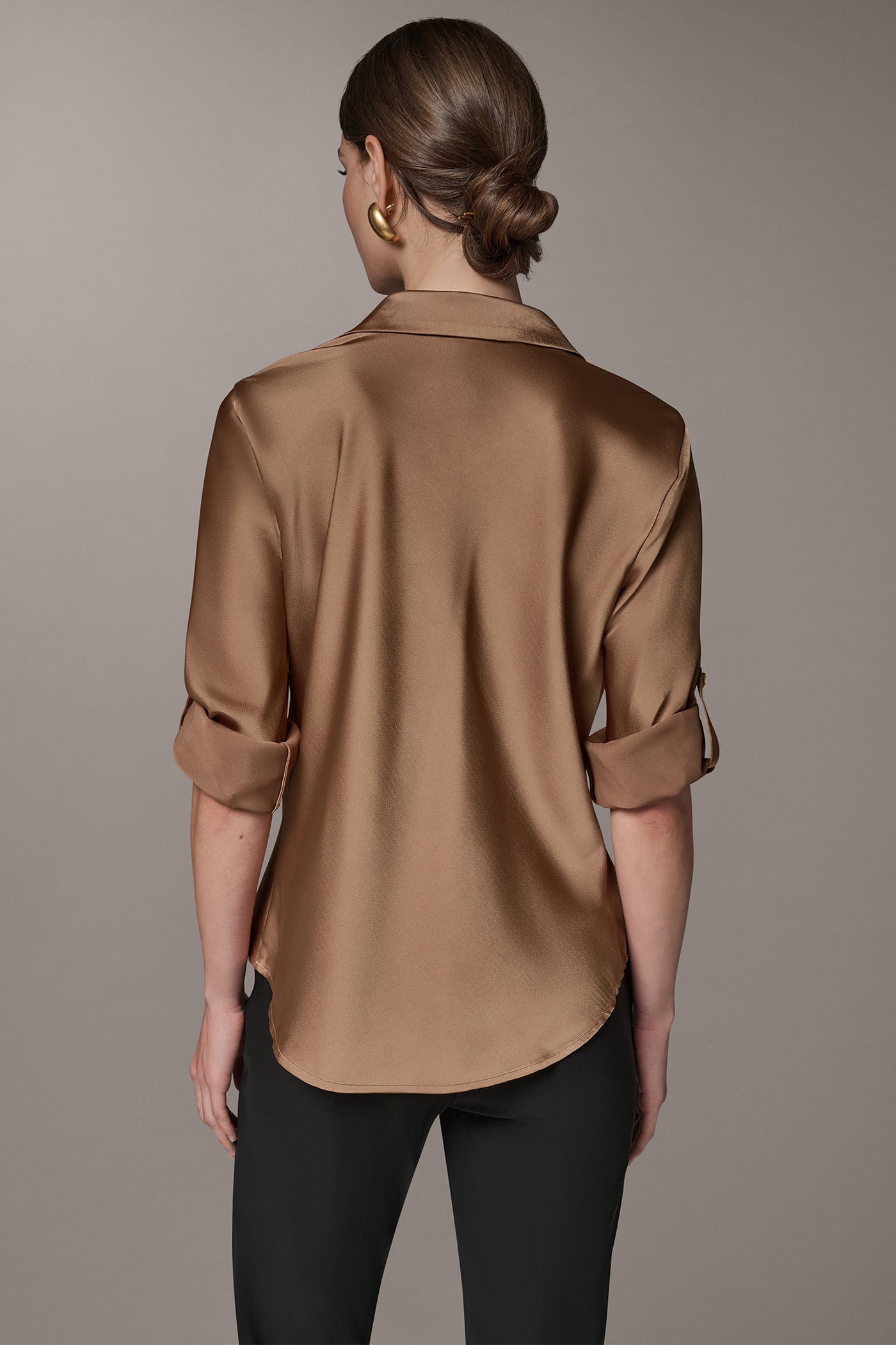 ROLL SLEEVE COWL NECK BLOUSE VIEW 8 | New Arrivals