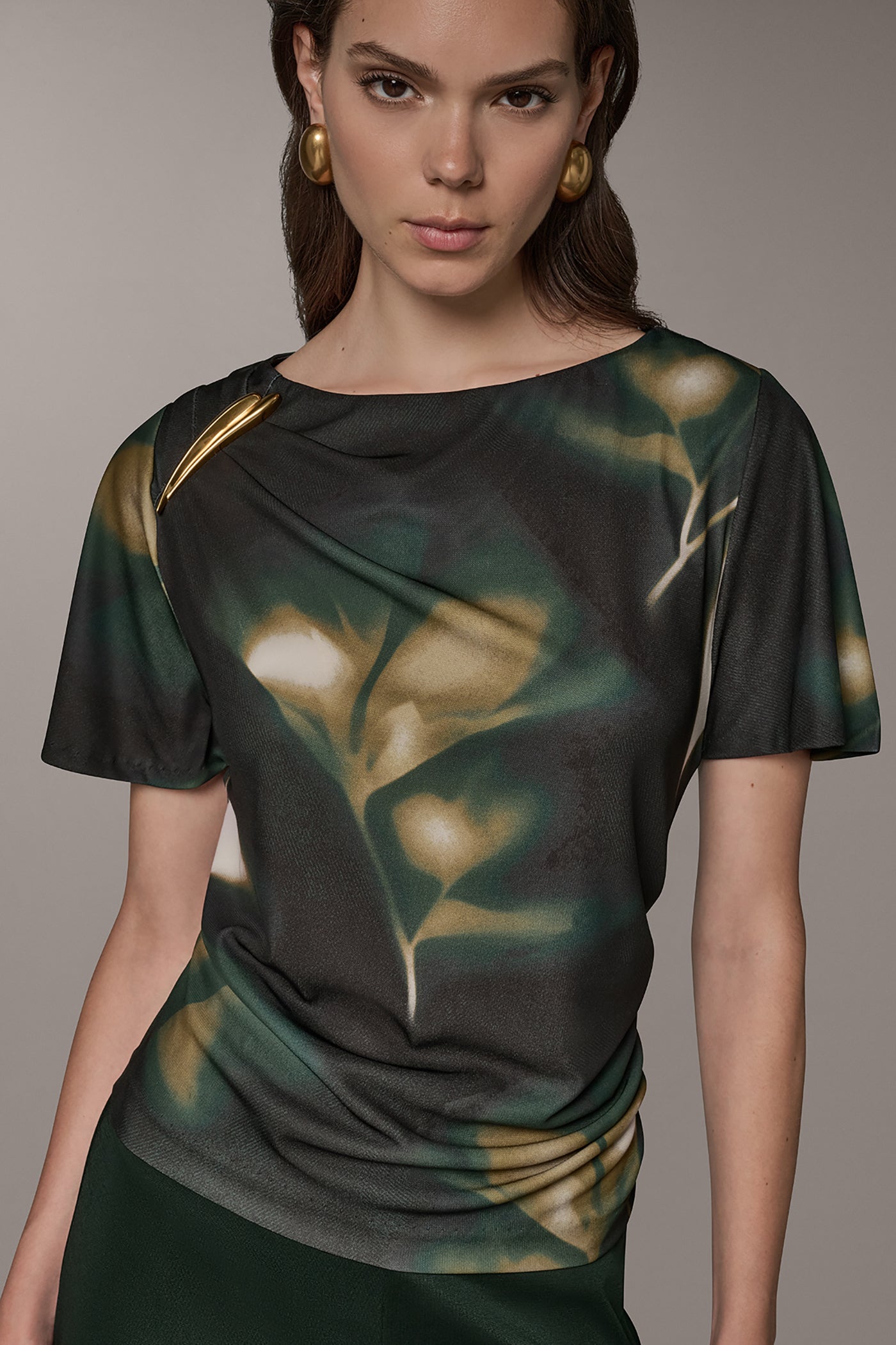 PRINTED DOLMAN SLEEVE BOATNECK TOP VIEW 2