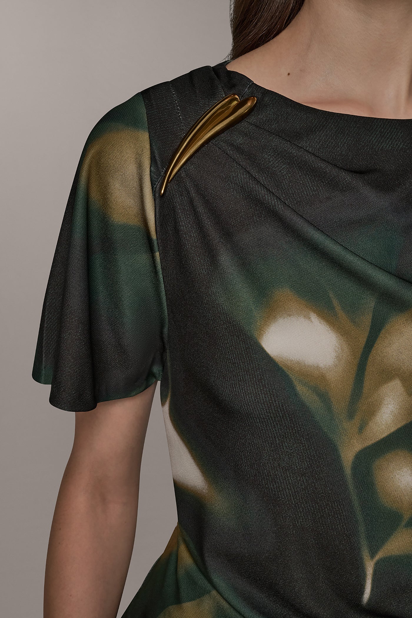 PRINTED DOLMAN SLEEVE BOATNECK TOP VIEW 5
