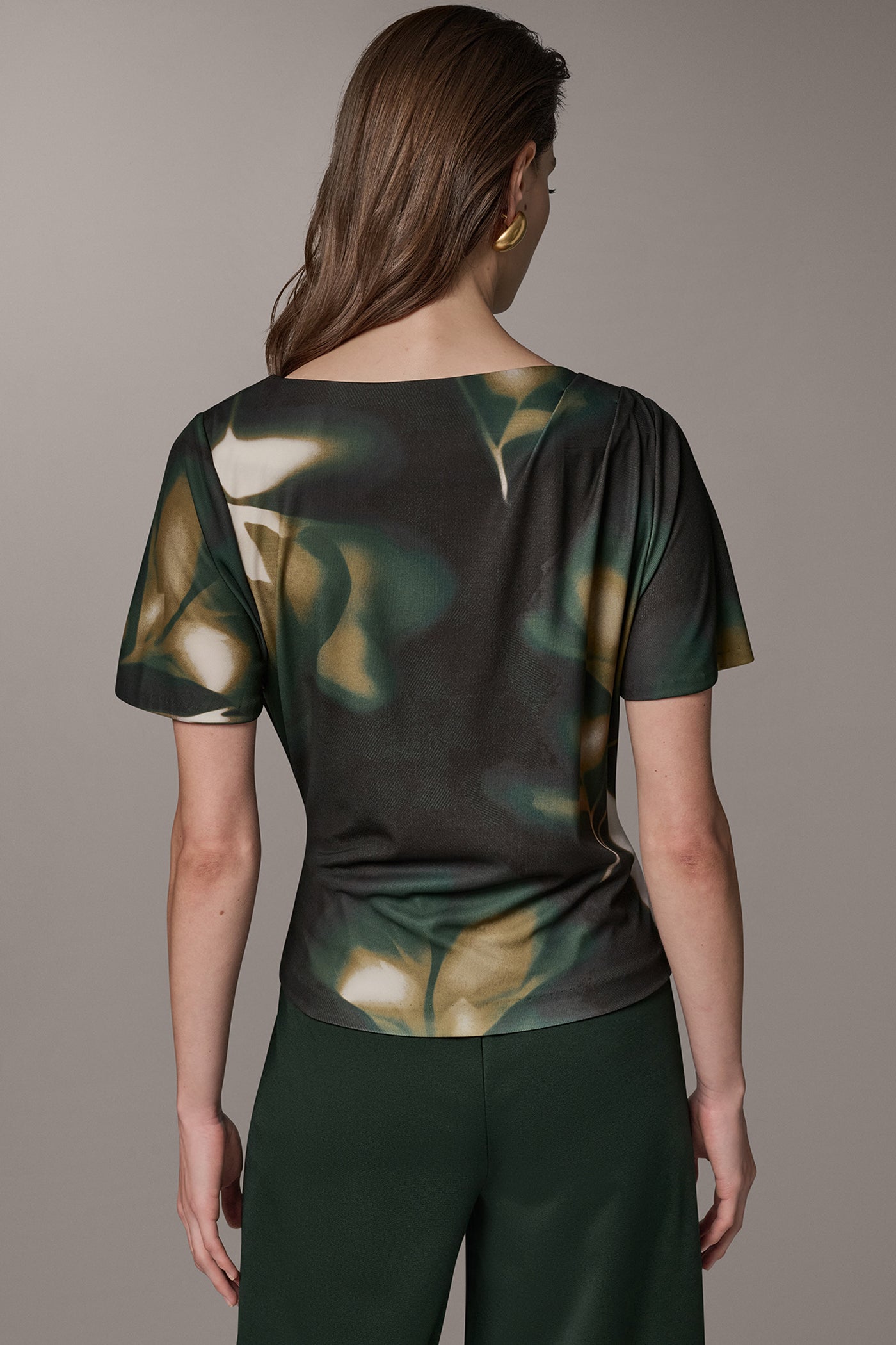 PRINTED DOLMAN SLEEVE BOATNECK TOP VIEW 3