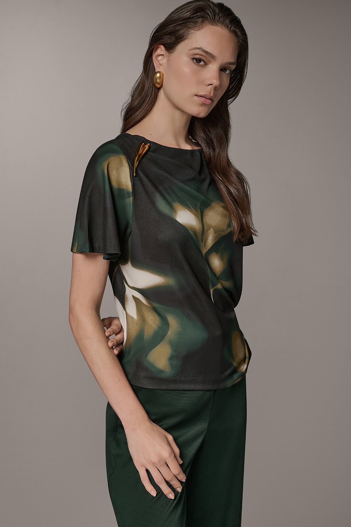 PRINTED DOLMAN SLEEVE BOATNECK TOP VIEW 4