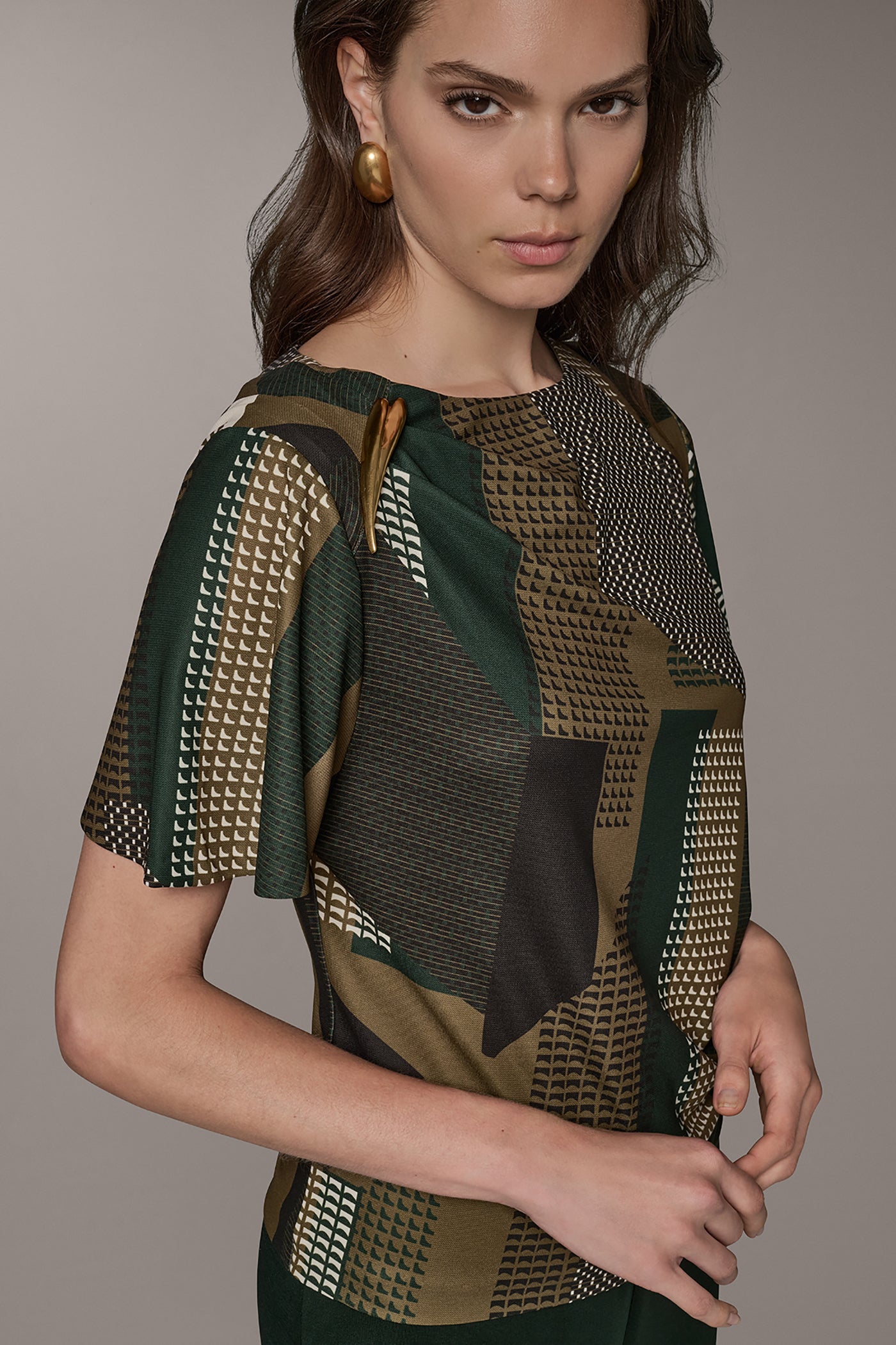 PRINTED DOLMAN SLEEVE BOATNECK TOP VIEW 4