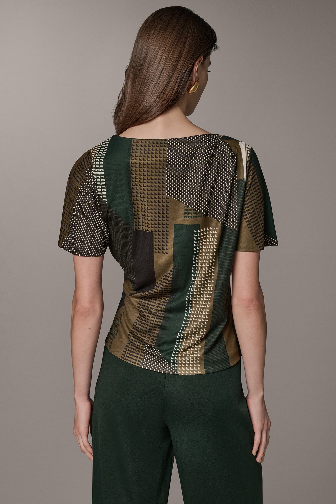 PRINTED DOLMAN SLEEVE BOATNECK TOP VIEW 3