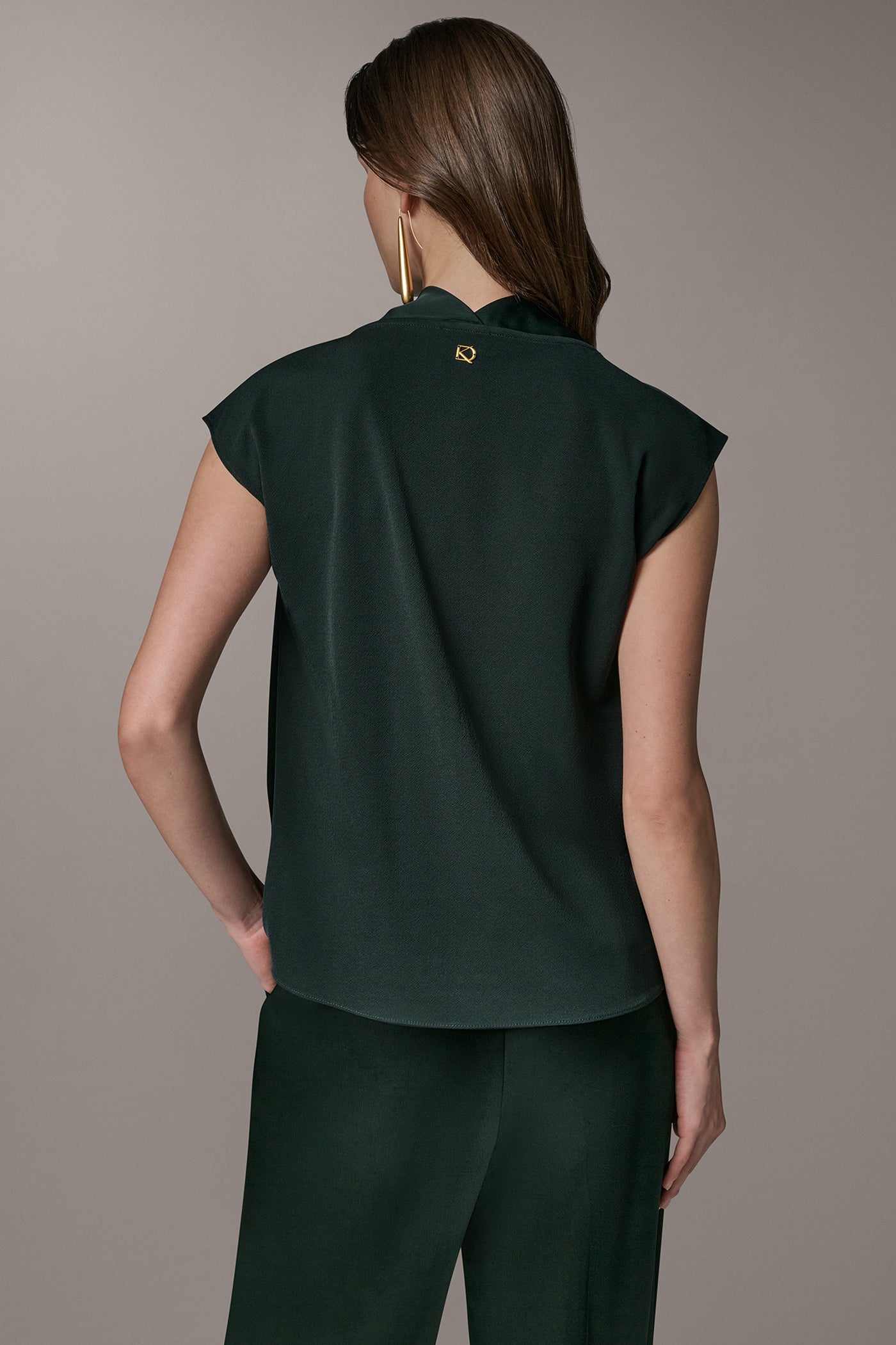 SHORTSLEEVE MIX MEDIA COWLNECK (alternate view)