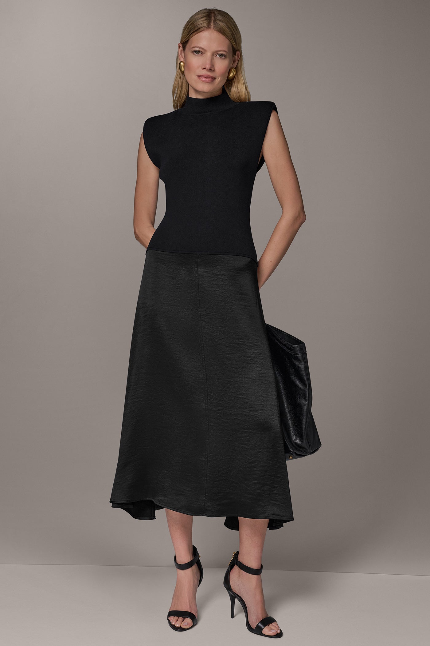 drop waist midi dress black Black Off Shoulder Drop Waist Midi Dress