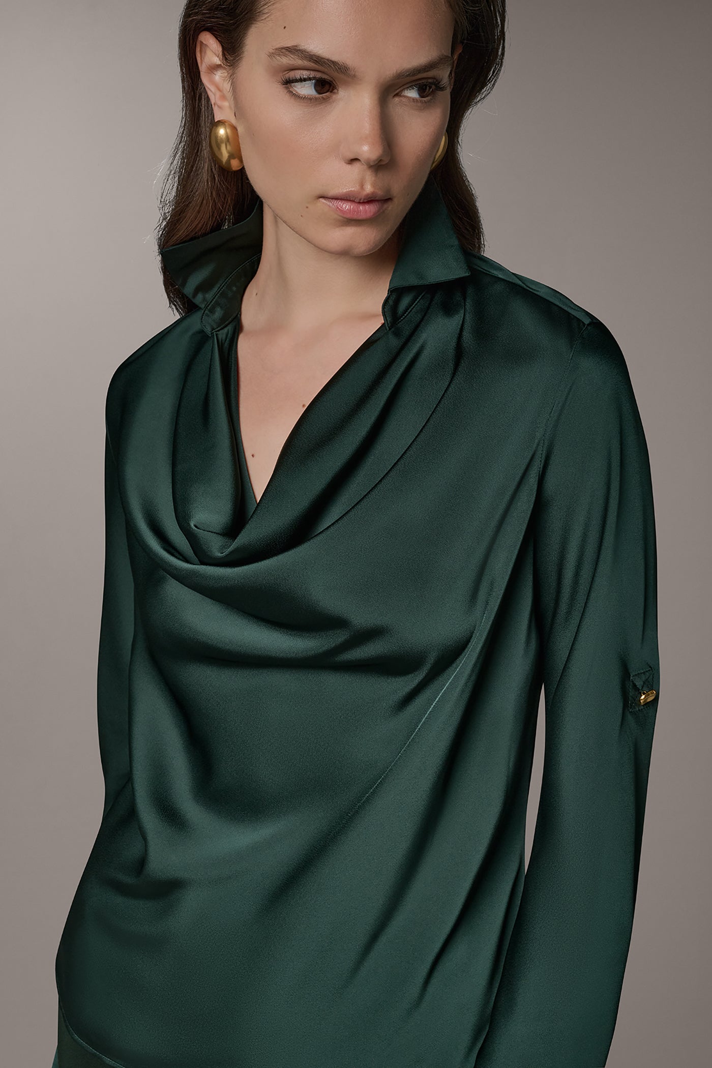ROLL SLEEVE COWL NECK BLOUSE VIEW 6 | New Arrivals