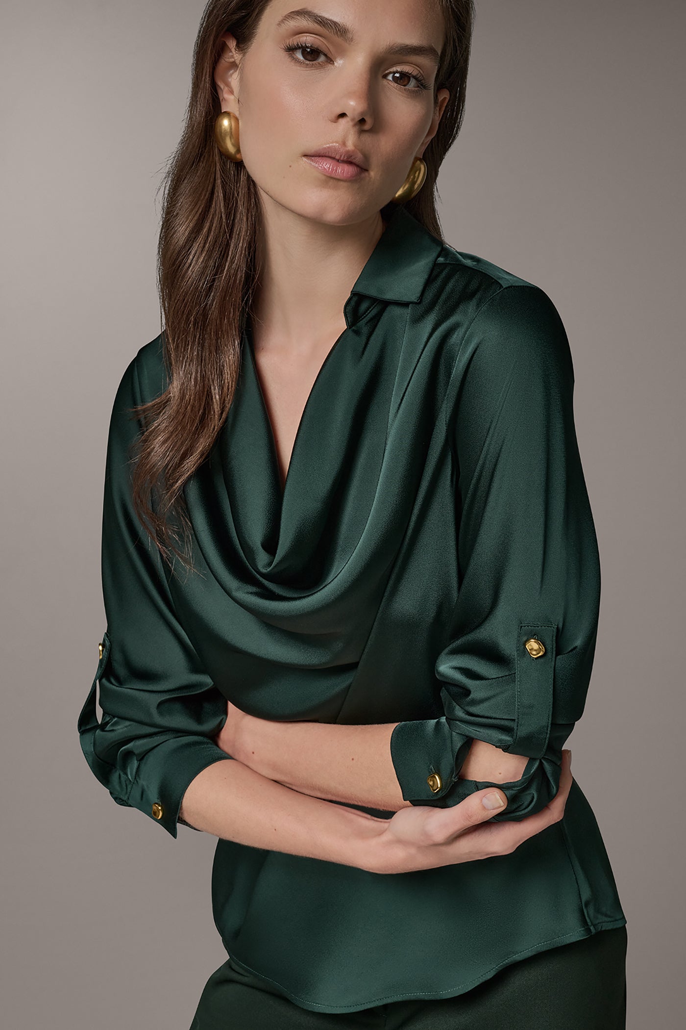 ROLL SLEEVE COWL NECK BLOUSE VIEW 5 | New Arrivals