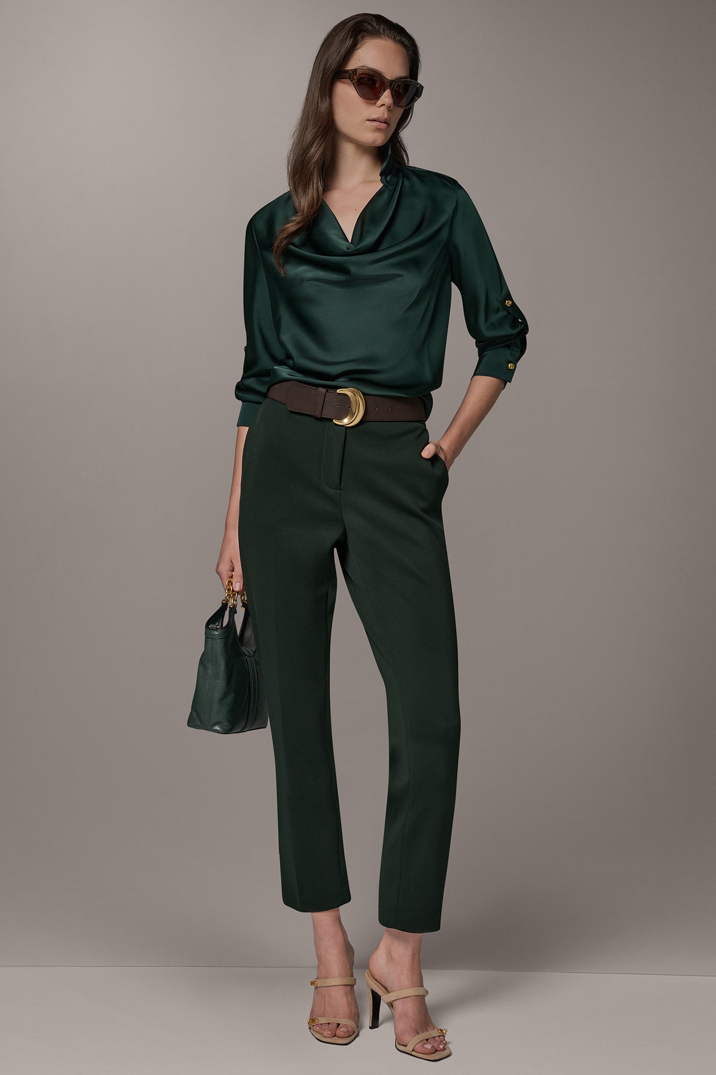 ROLL SLEEVE COWL NECK BLOUSE VIEW 11 | New Arrivals