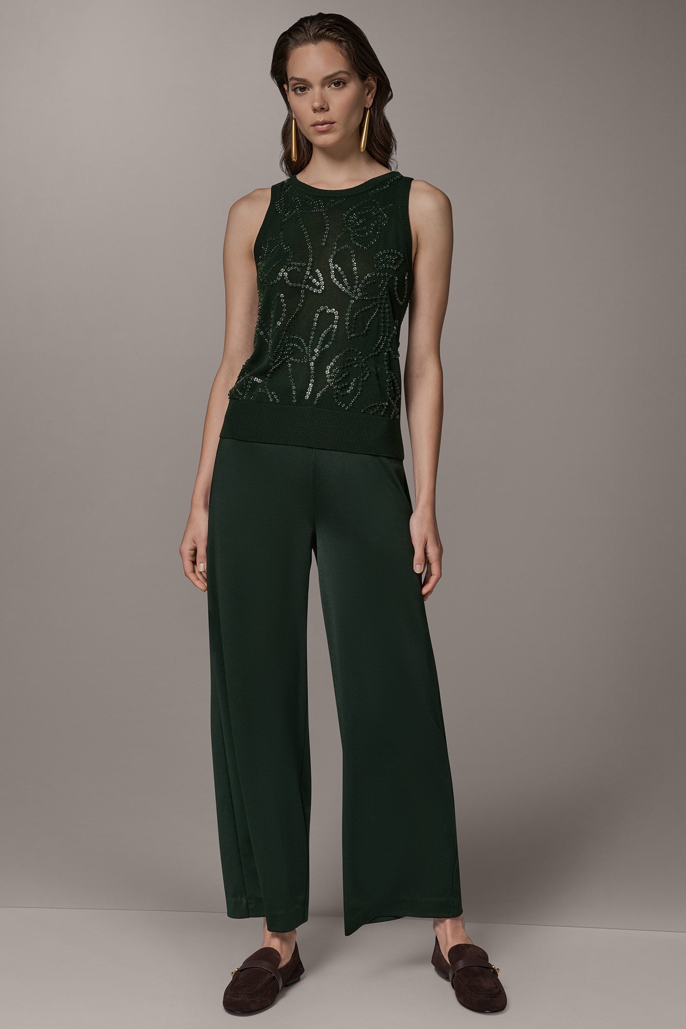 SLEEVELESS FLORAL BEAD SWEATER VIEW 6