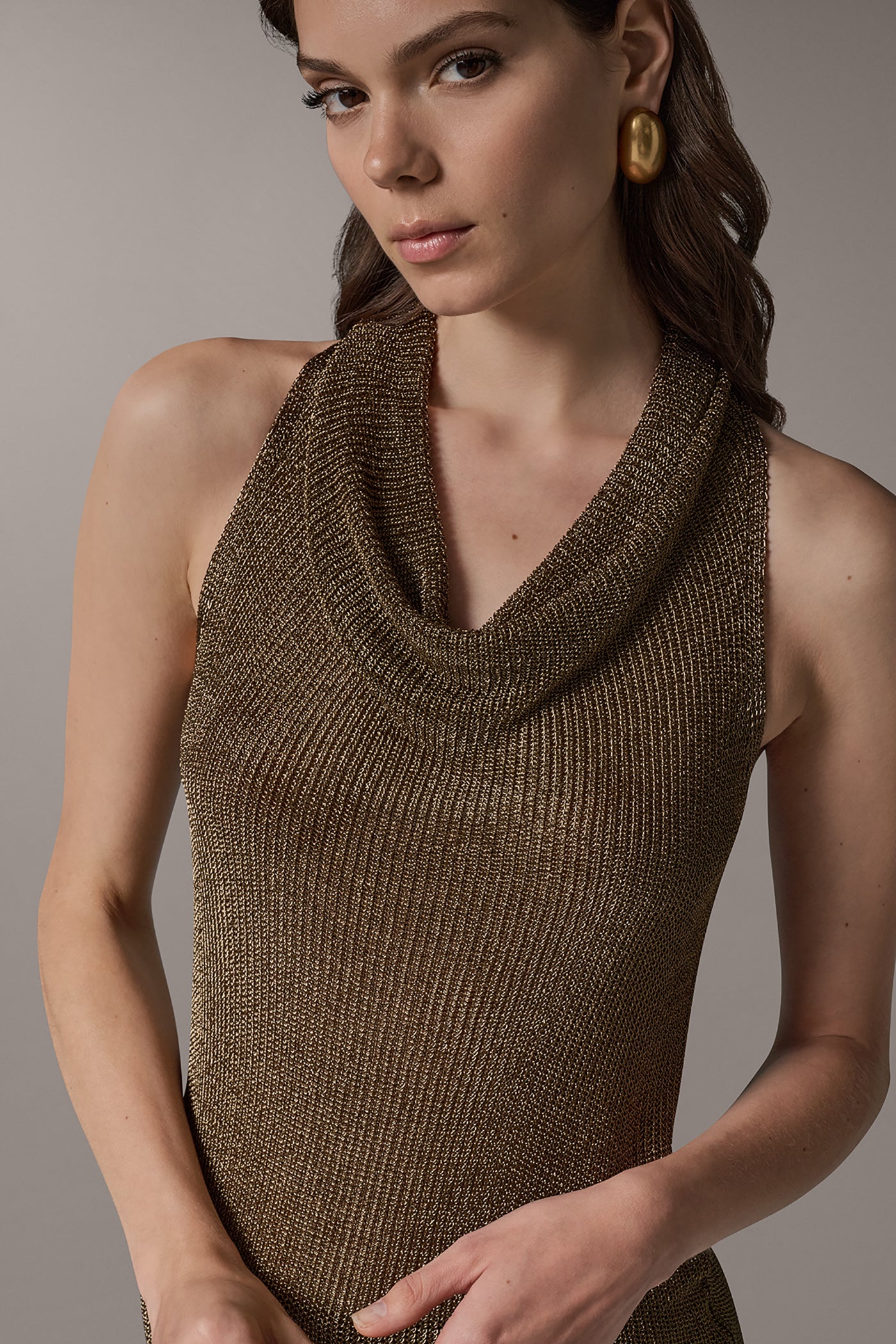 METALLIC COWL NECK SWEATER VIEW 2