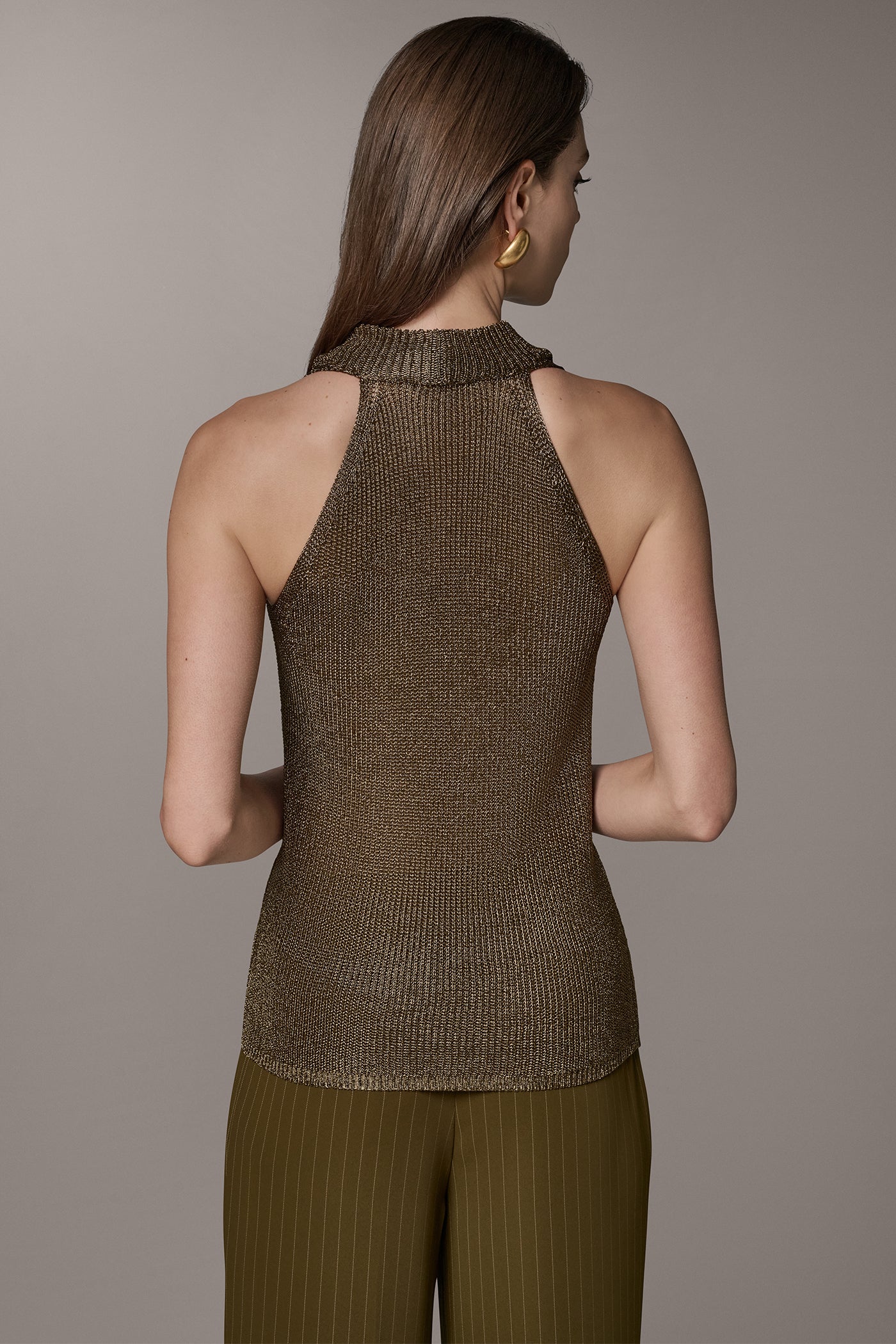 METALLIC COWL NECK SWEATER VIEW 3