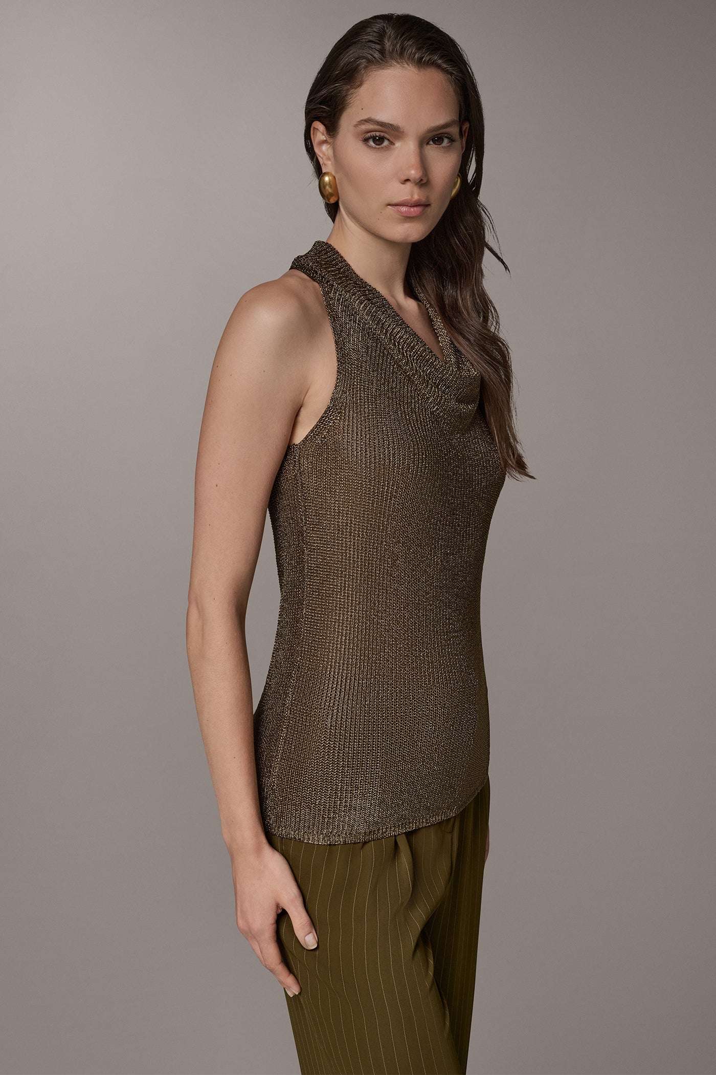 METALLIC COWL NECK SWEATER VIEW 4