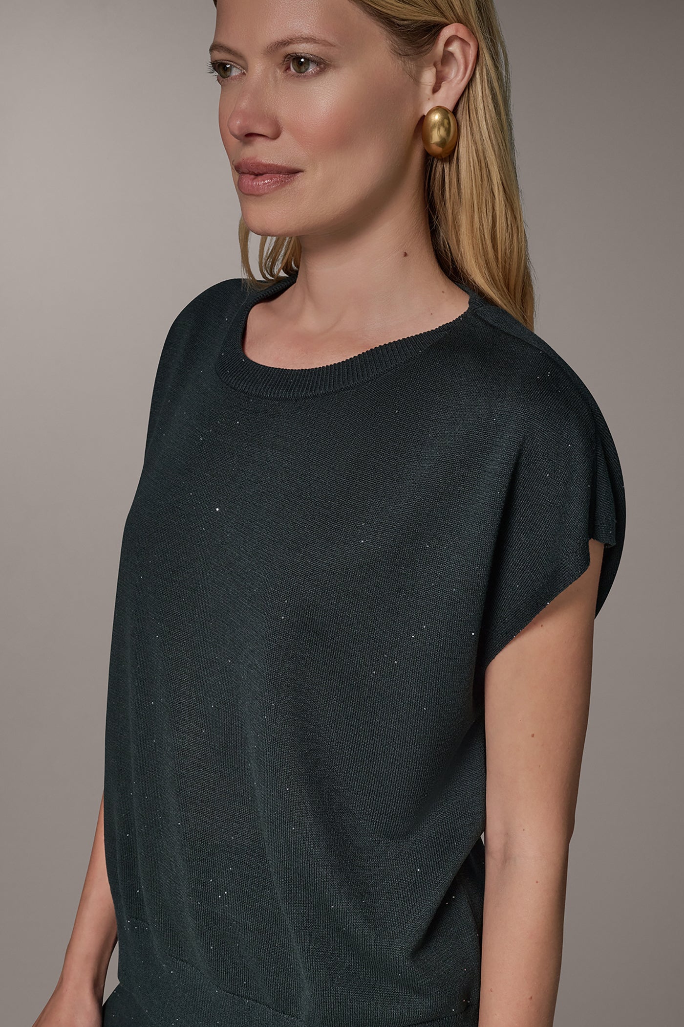 CAP SLEEVE SEQUIN SWEATER VIEW 4