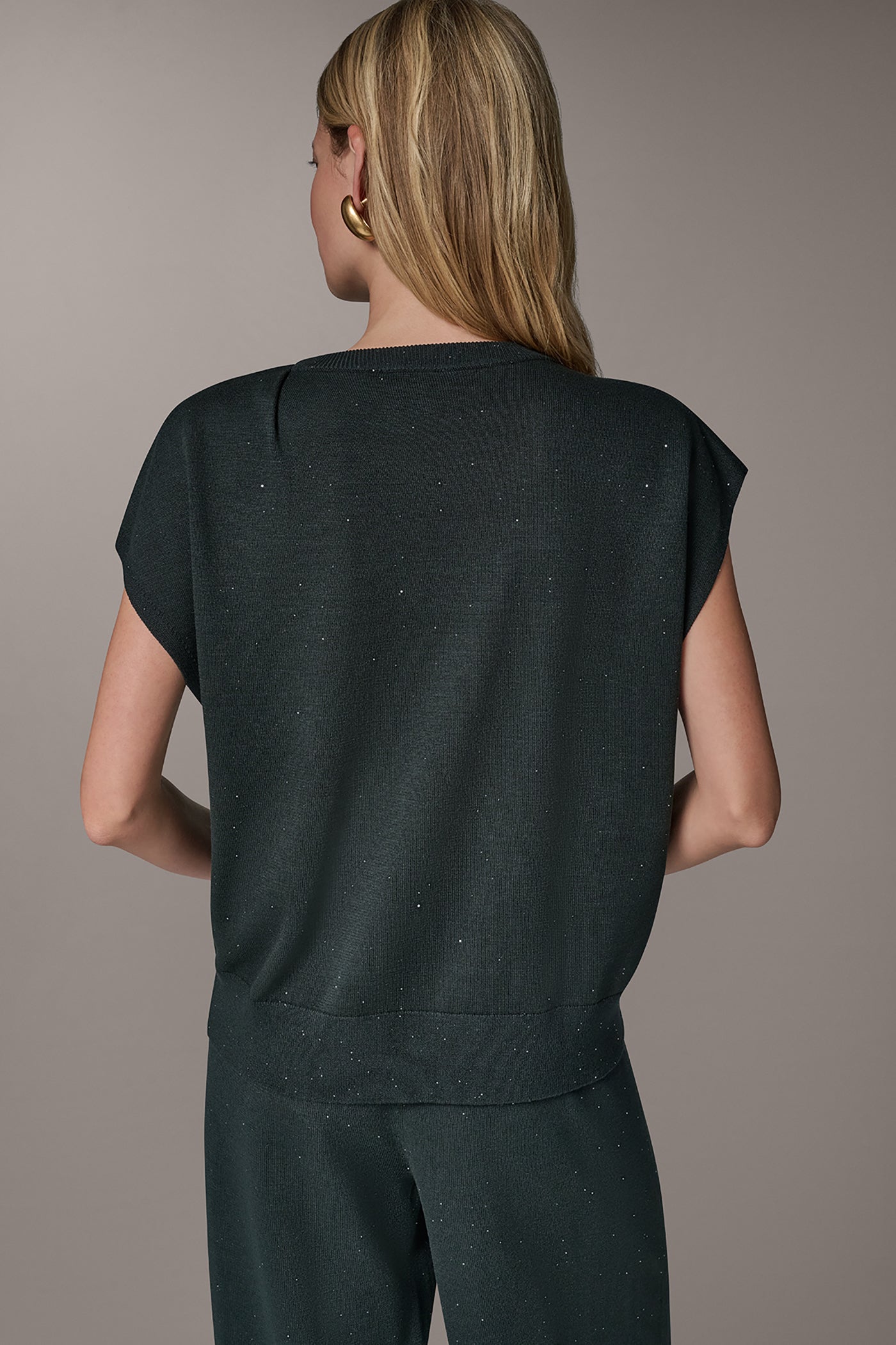 CAP SLEEVE SEQUIN SWEATER VIEW 3