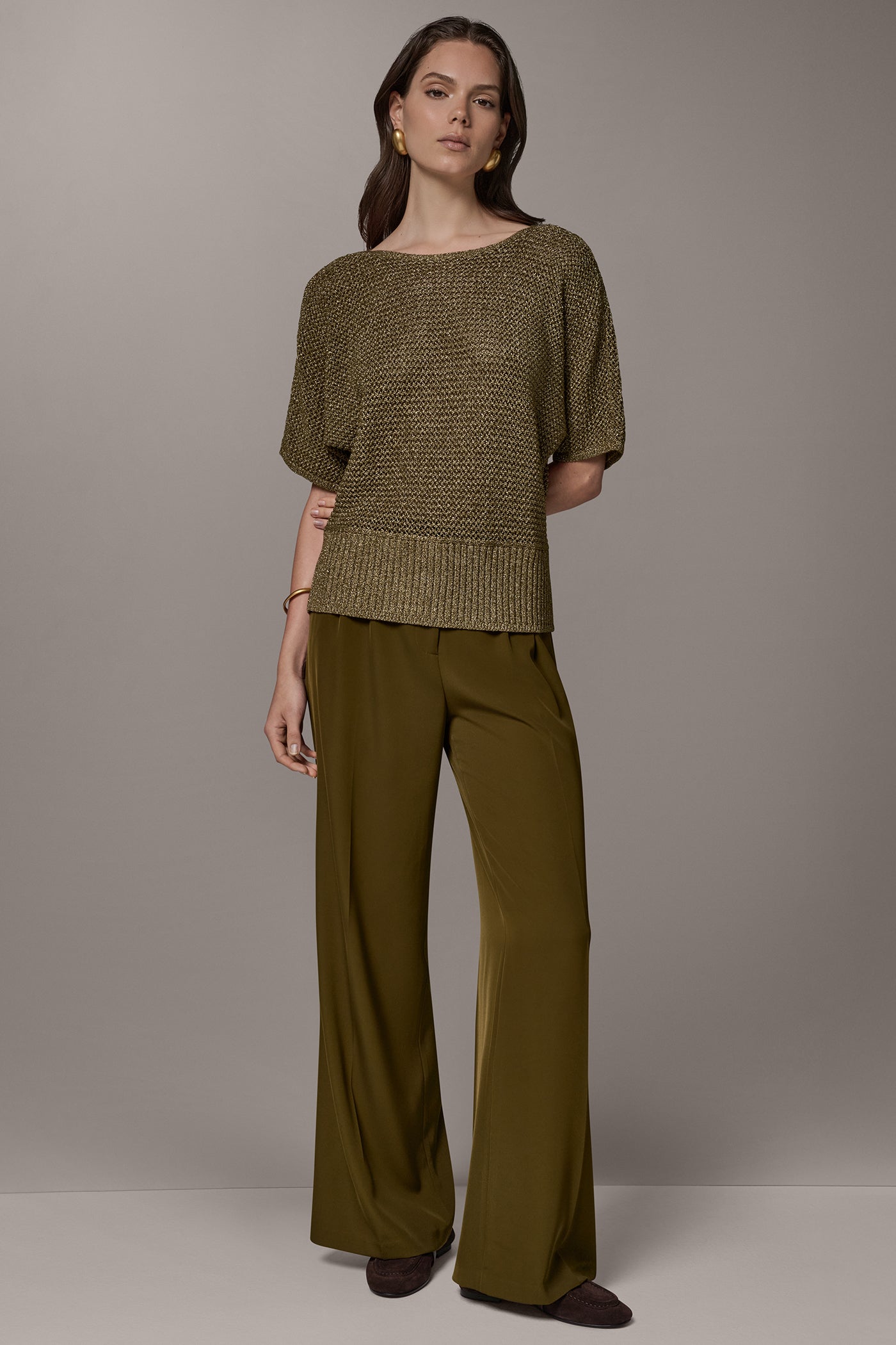 METALLIC OPEN STITCH SWEATER VIEW 6