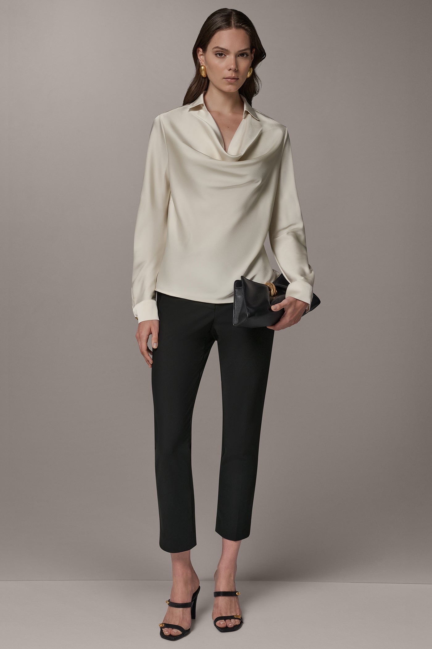ROLL SLEEVE COWL NECK BLOUSE VIEW 8 | New Arrivals