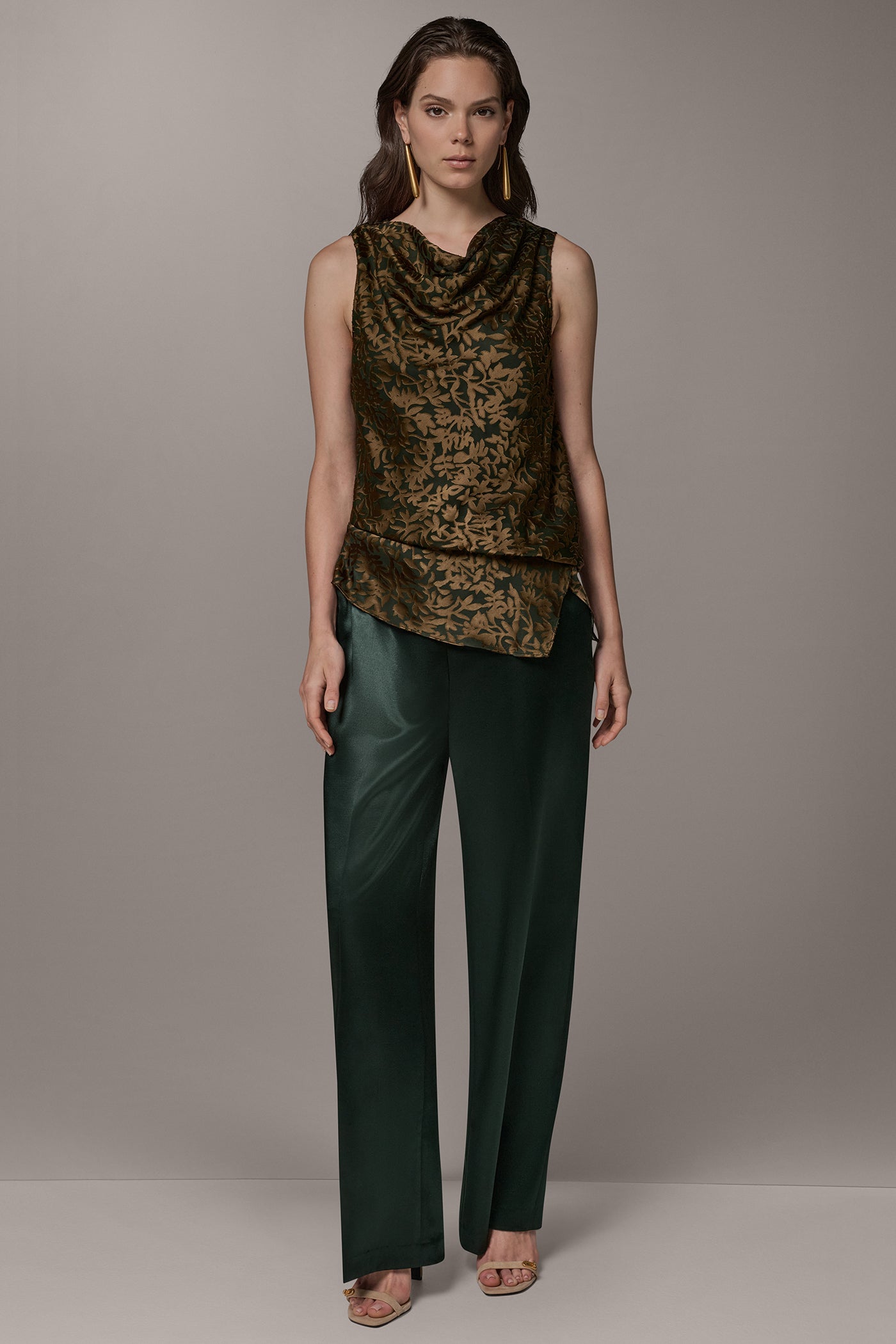 BURNOUT SLEEVELESS COWL NECK BLOUSE VIEW 7