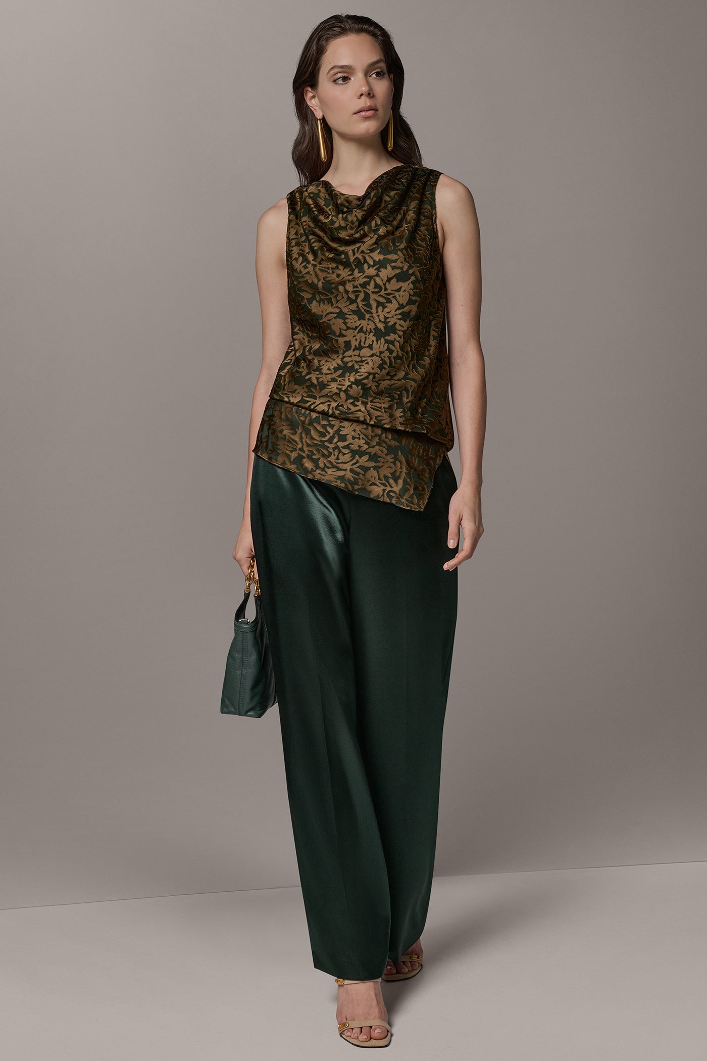 BURNOUT SLEEVELESS COWL NECK BLOUSE VIEW 6