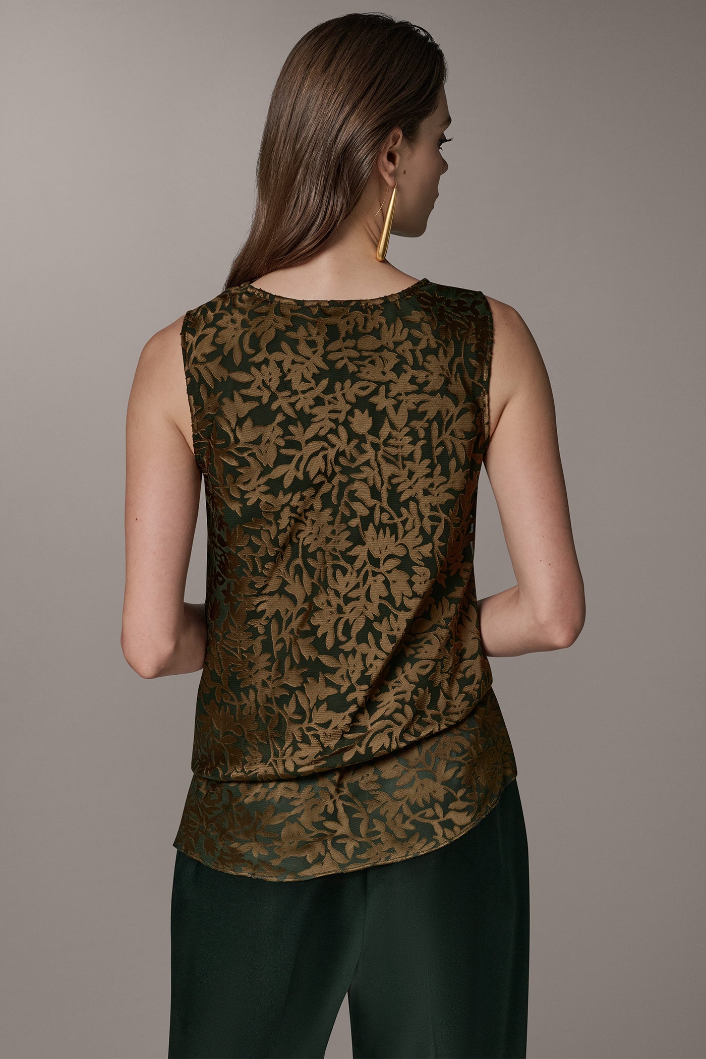 BURNOUT SLEEVELESS COWL NECK BLOUSE VIEW 2