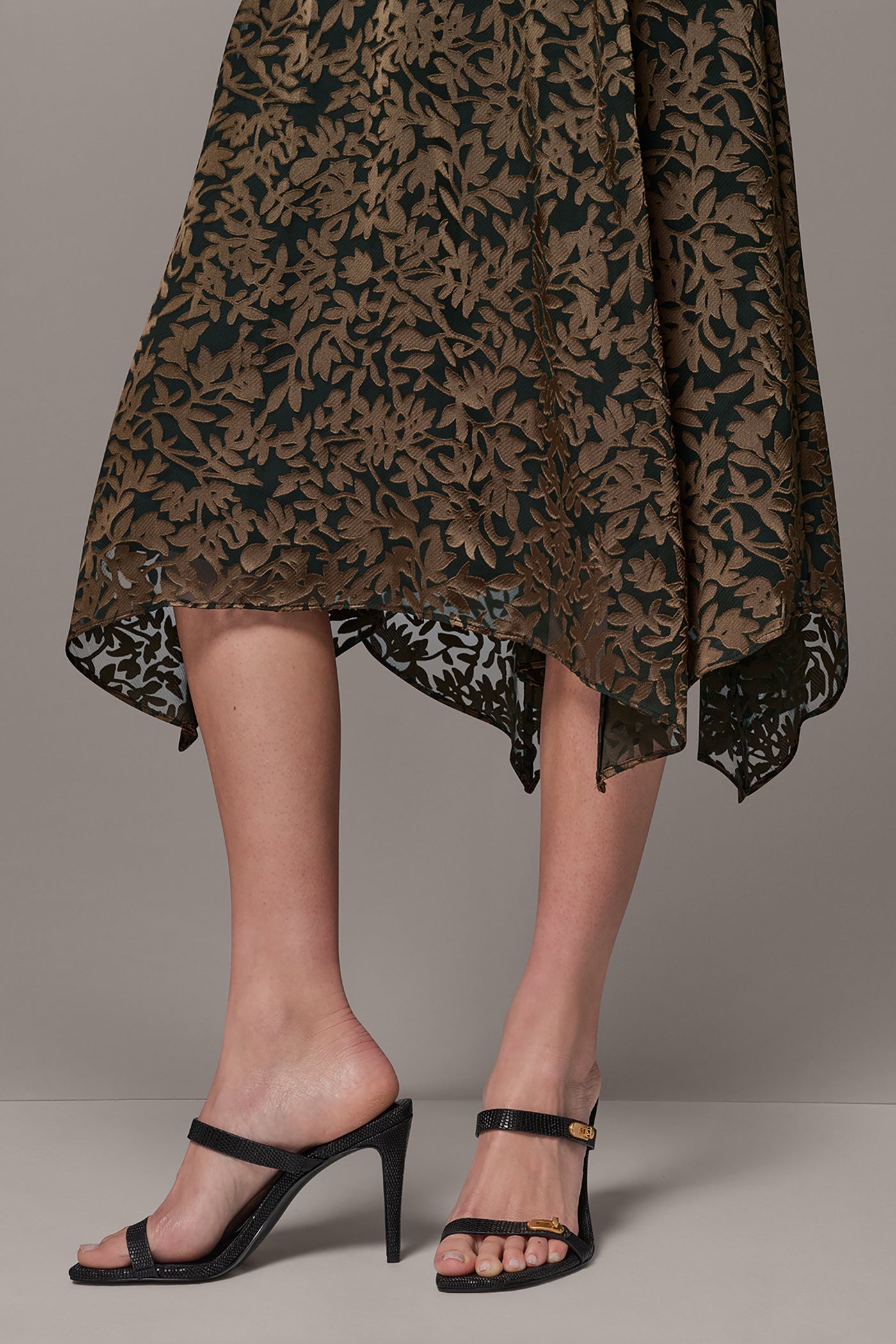 COWL NECK BURNOUT MIDI DRESS VIEW 7