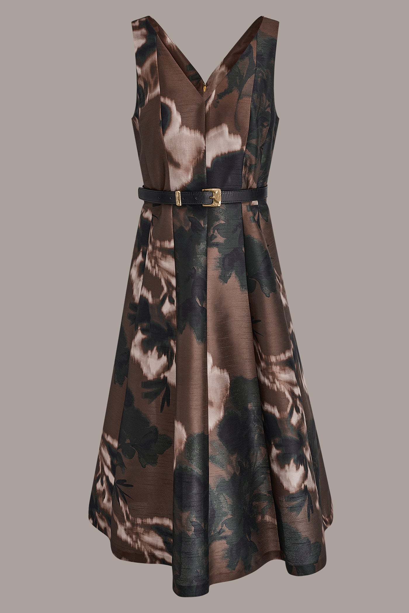 SLEEVELESS FLORAL V-NECK MIDI DRESS VIEW 9